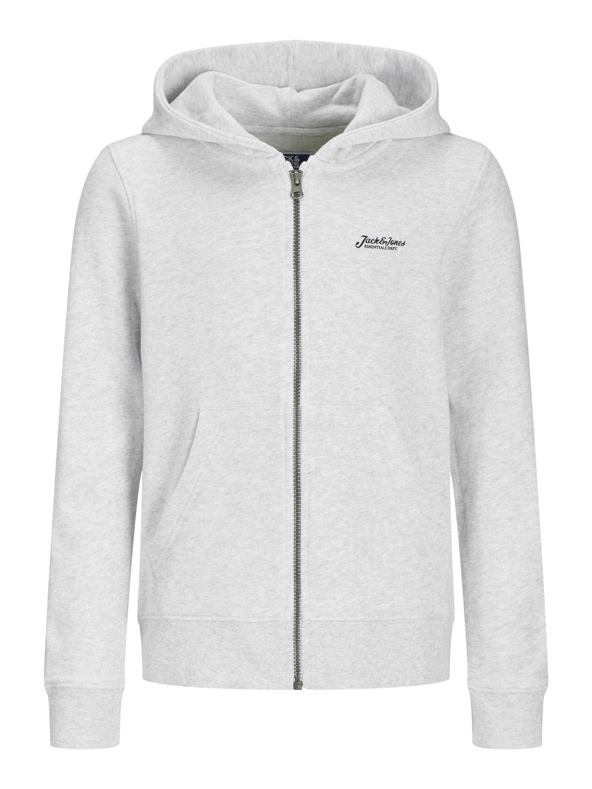 JACK&JONES - JJBEAU SWEAT ZIP HOOD JNR white melange - Gr. - 140 von JACK&JONES