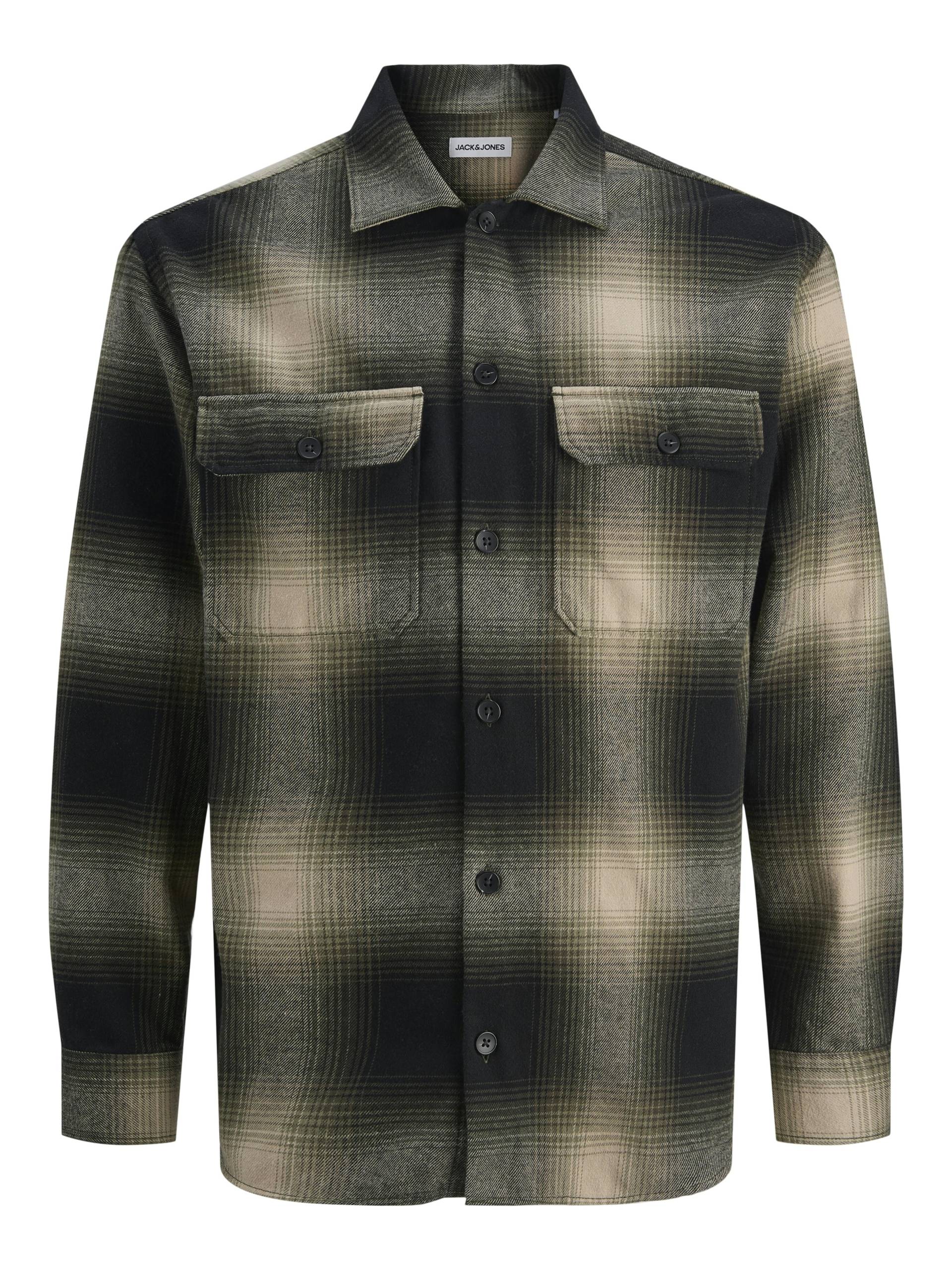 JACK&JONES - JJCARTER CHECK OVERSHIRT LS dusty olive - Gr. - L von JACK&JONES