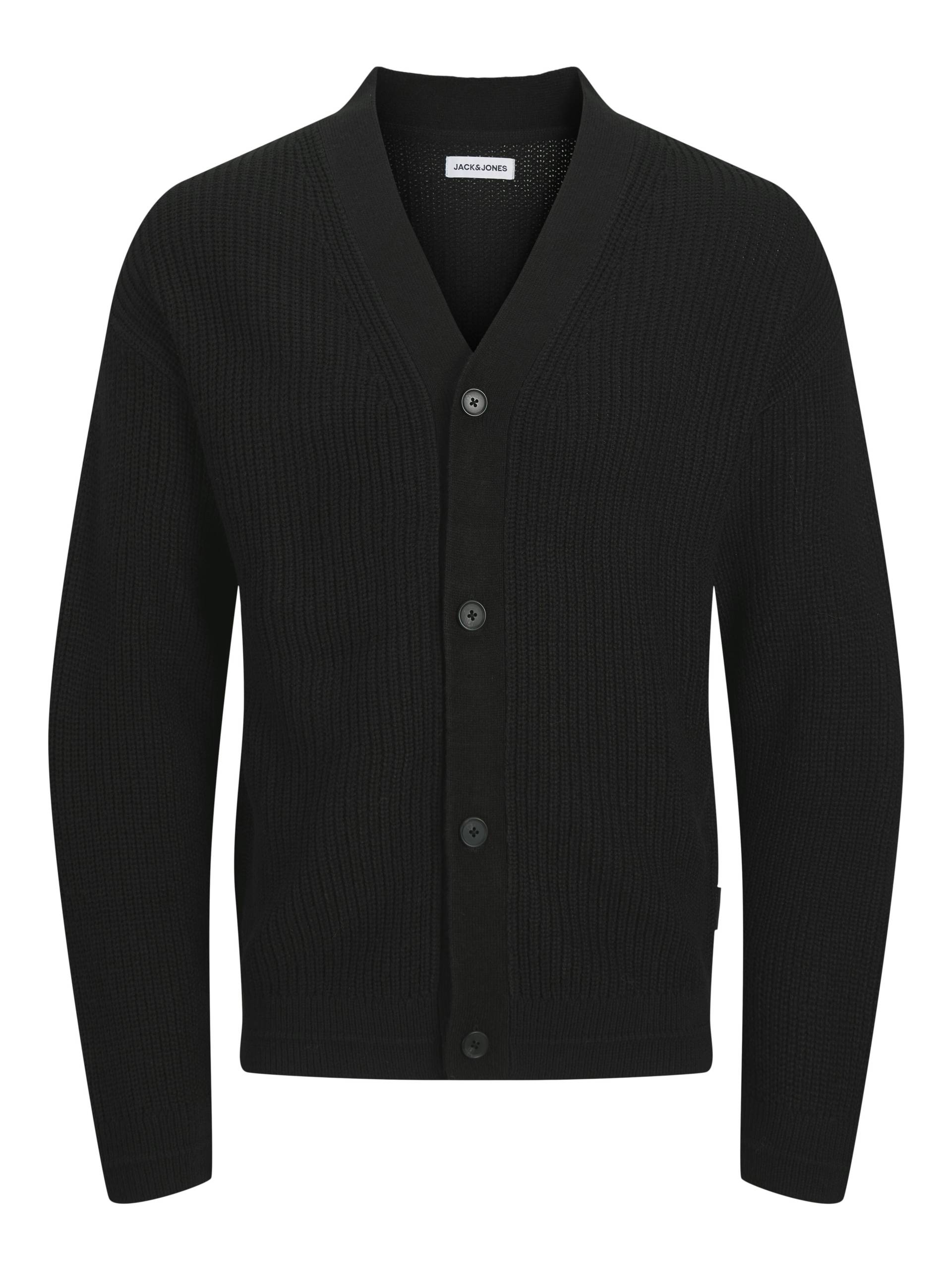 JACK&JONES - JJCONNOR KNIT V-NECK CARDIGAN JNR black - Gr. - 176 von JACK&JONES