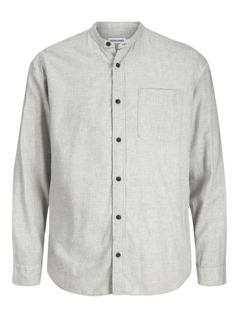 JACK&JONES - JJEBAND MELANGE SHIRT L/S light grey melange - Gr. - L von JACK&JONES