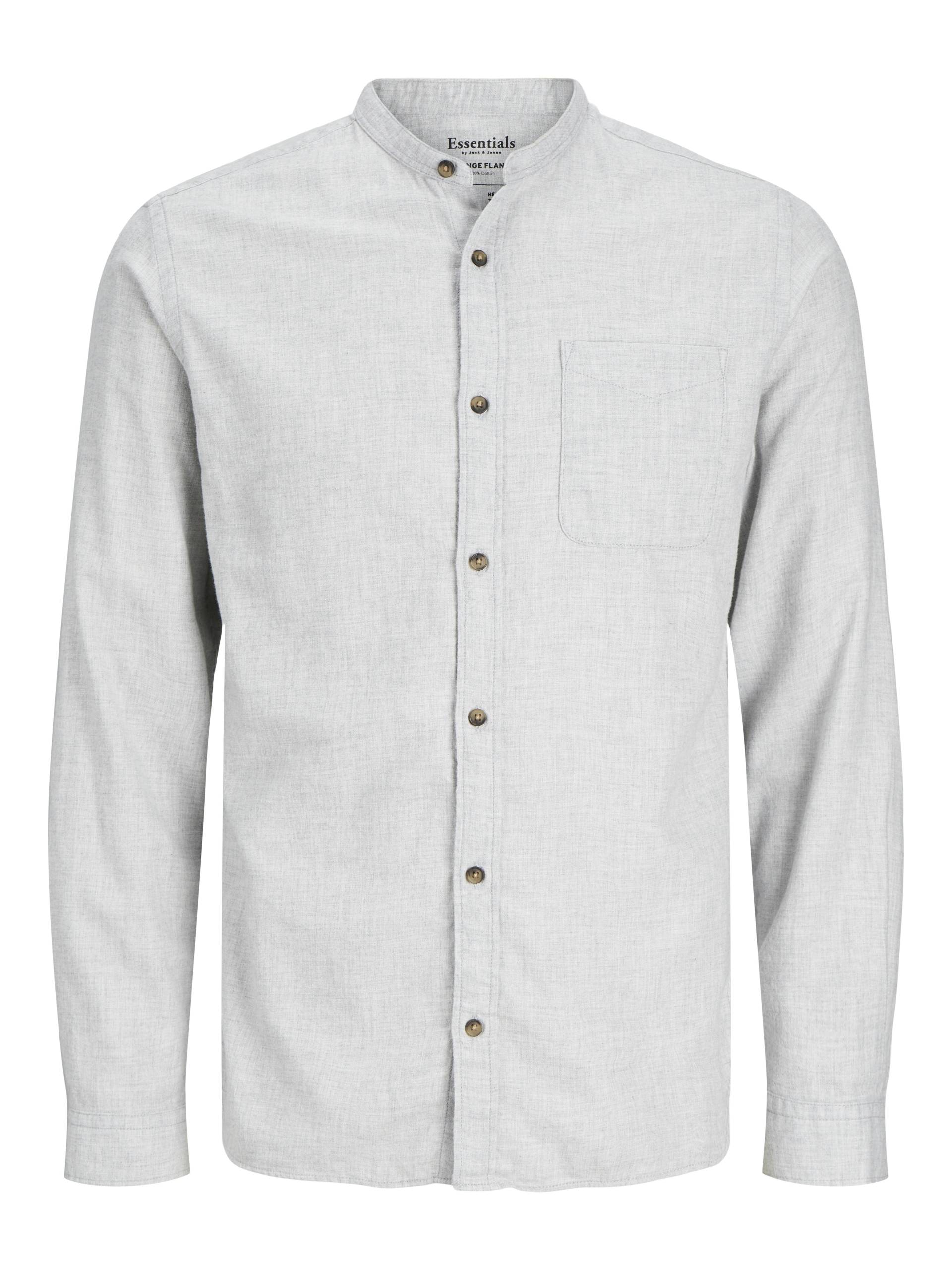 JACK&JONES - JJEBAND MELANGE SHIRT LS NOOS light grey melange - Gr. - M von JACK&JONES