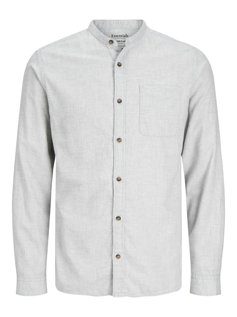 JACK&JONES - JJEBAND MELANGE SHIRT LS NOOS light grey melange - Gr. - M von JACK&JONES