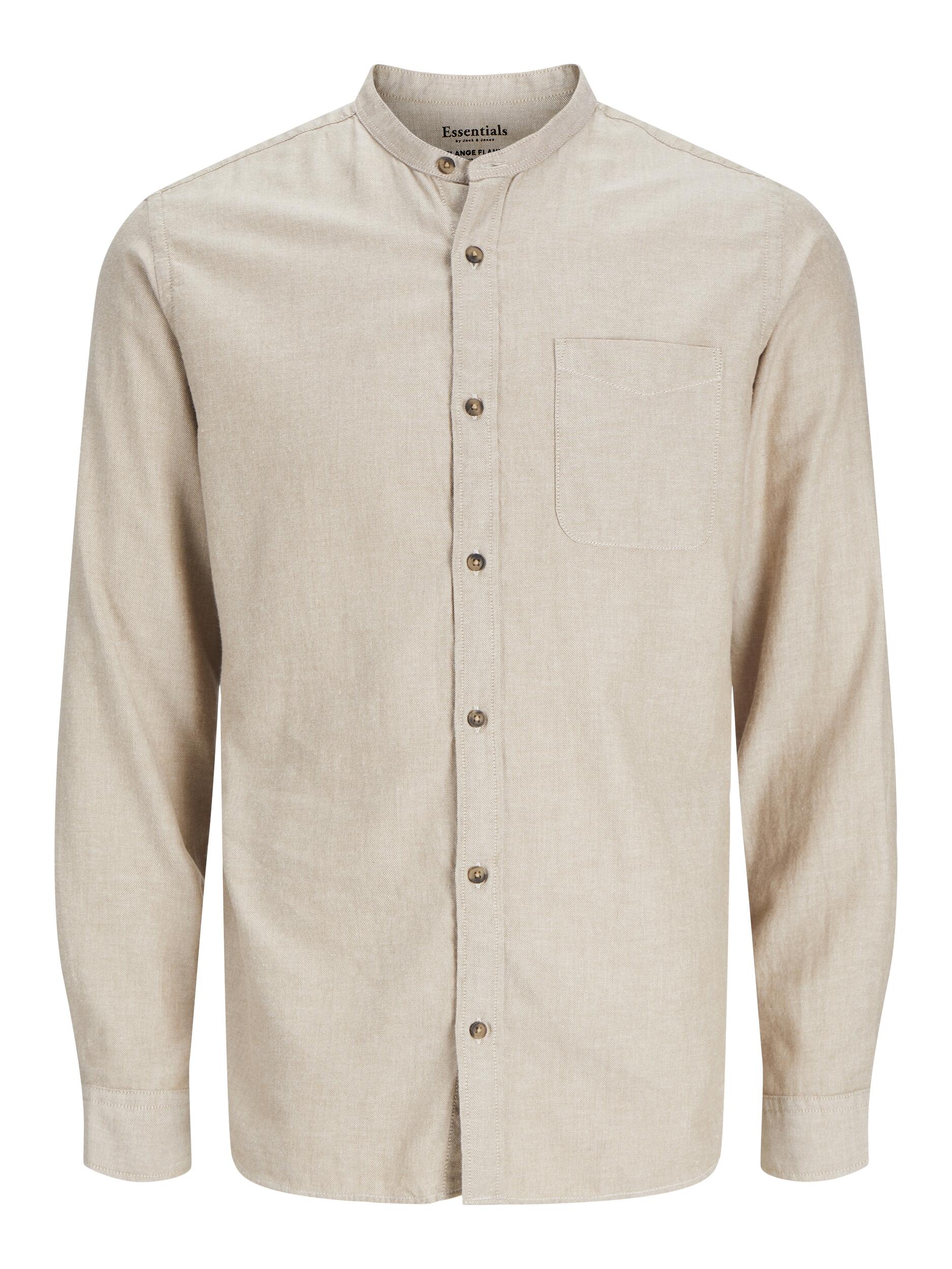 JACK&JONES - JJEBAND MELANGE SHIRT LS NOOS oatmeal - Gr. - XXS von JACK&JONES
