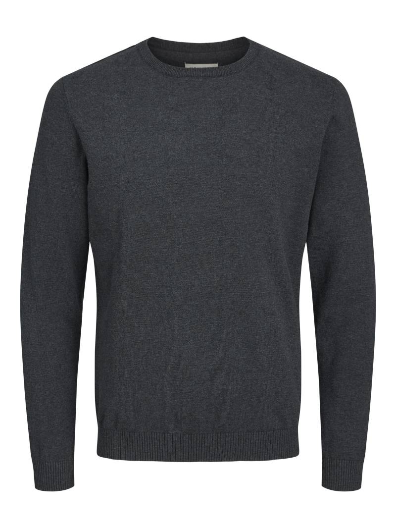 JACK&JONES - JJEBASIC KNIT CREW NECK NOOS dark grey melange - Gr. - XS von JACK&JONES