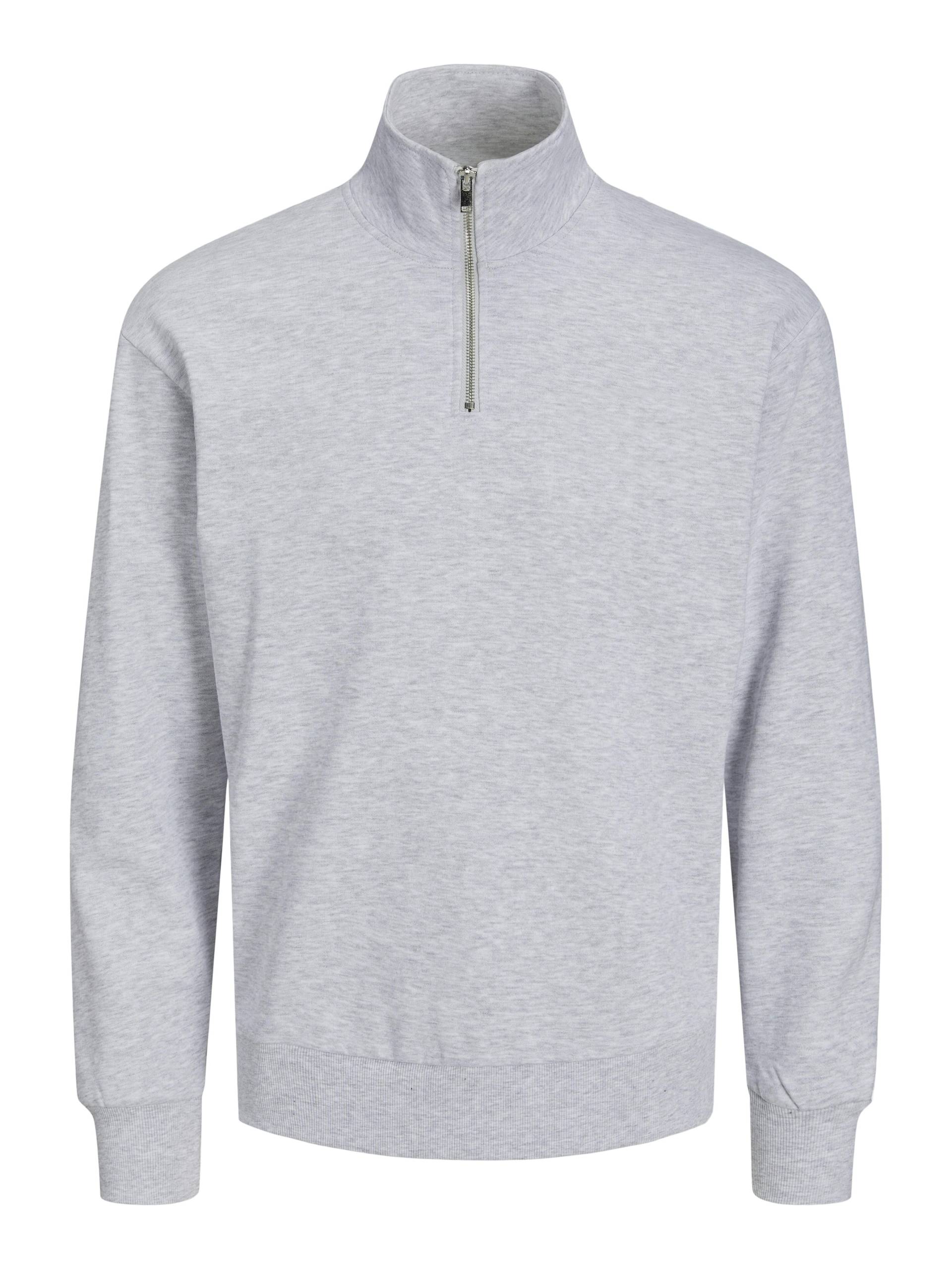 JACK&JONES - JJEBRADLEY SWEAT HALF ZIP NOOS light grey melange - Gr. - XXL von JACK&JONES