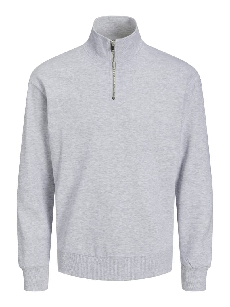 JACK&JONES - JJEBRADLEY SWEAT HALF ZIP NOOS light grey melange - Gr. - XXL von JACK&JONES