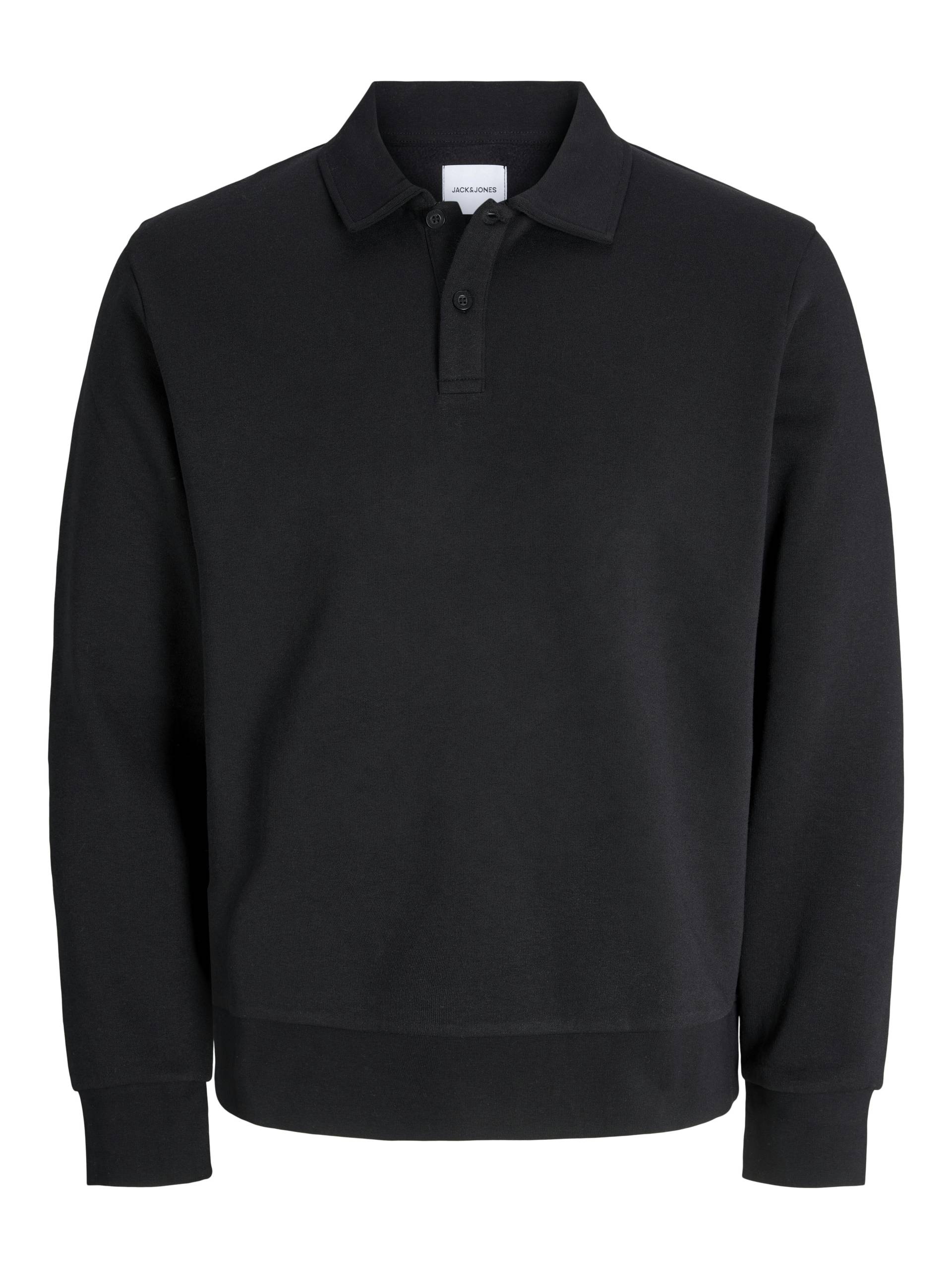 JACK&JONES - JJEBRADLEY SWEAT POLO NOOS black - Gr. - XXL von JACK&JONES