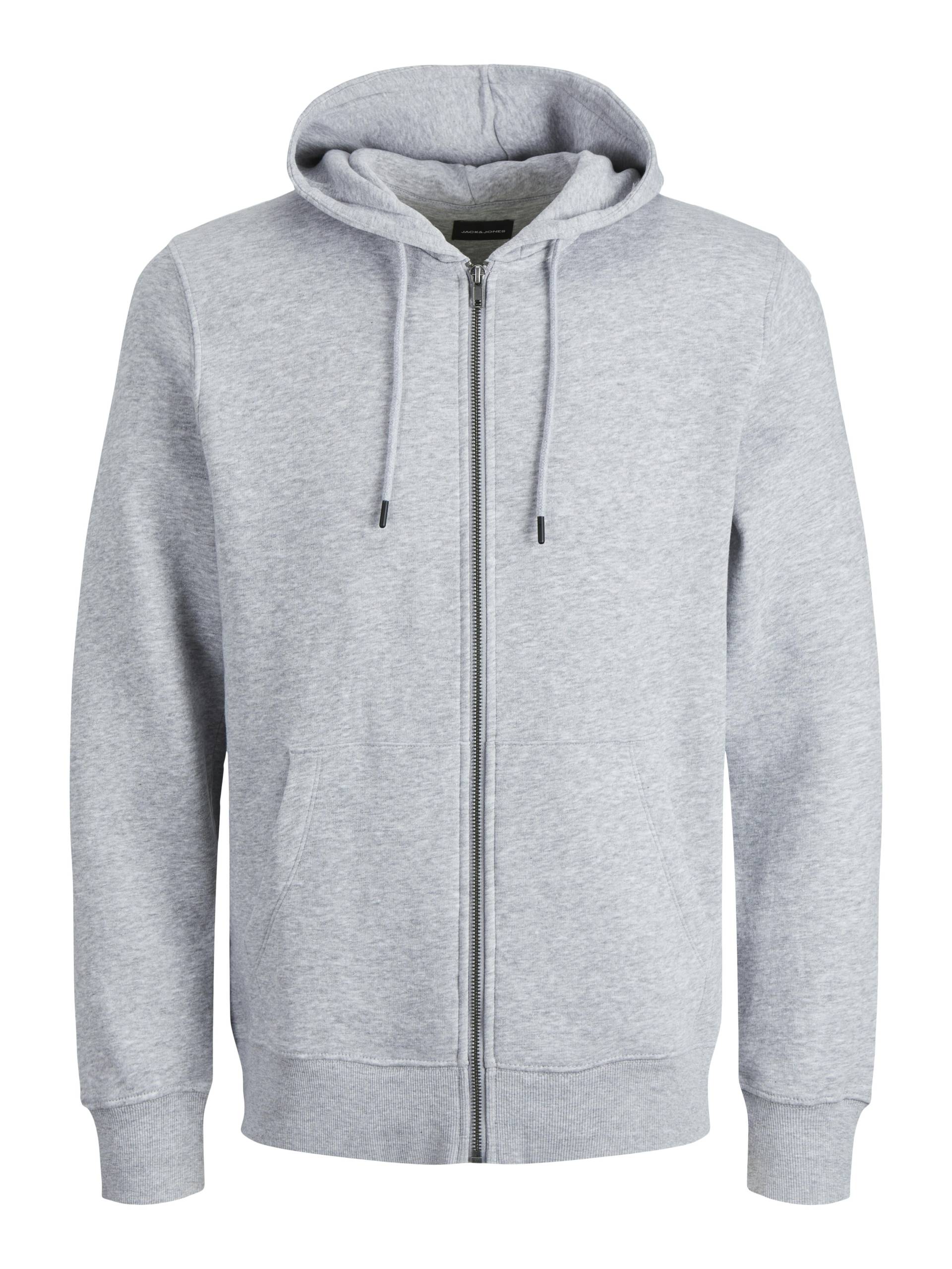 JACK&JONES - JJEBRADLEY SWEAT ZIP HOOD NOOS PLS light grey melange von JACK&JONES