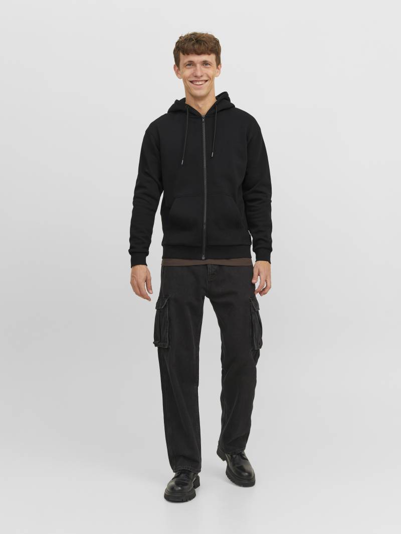 JACK&JONES - JJEBRADLEY SWEAT ZIP HOOD NOOS black - Gr. - S von JACK&JONES
