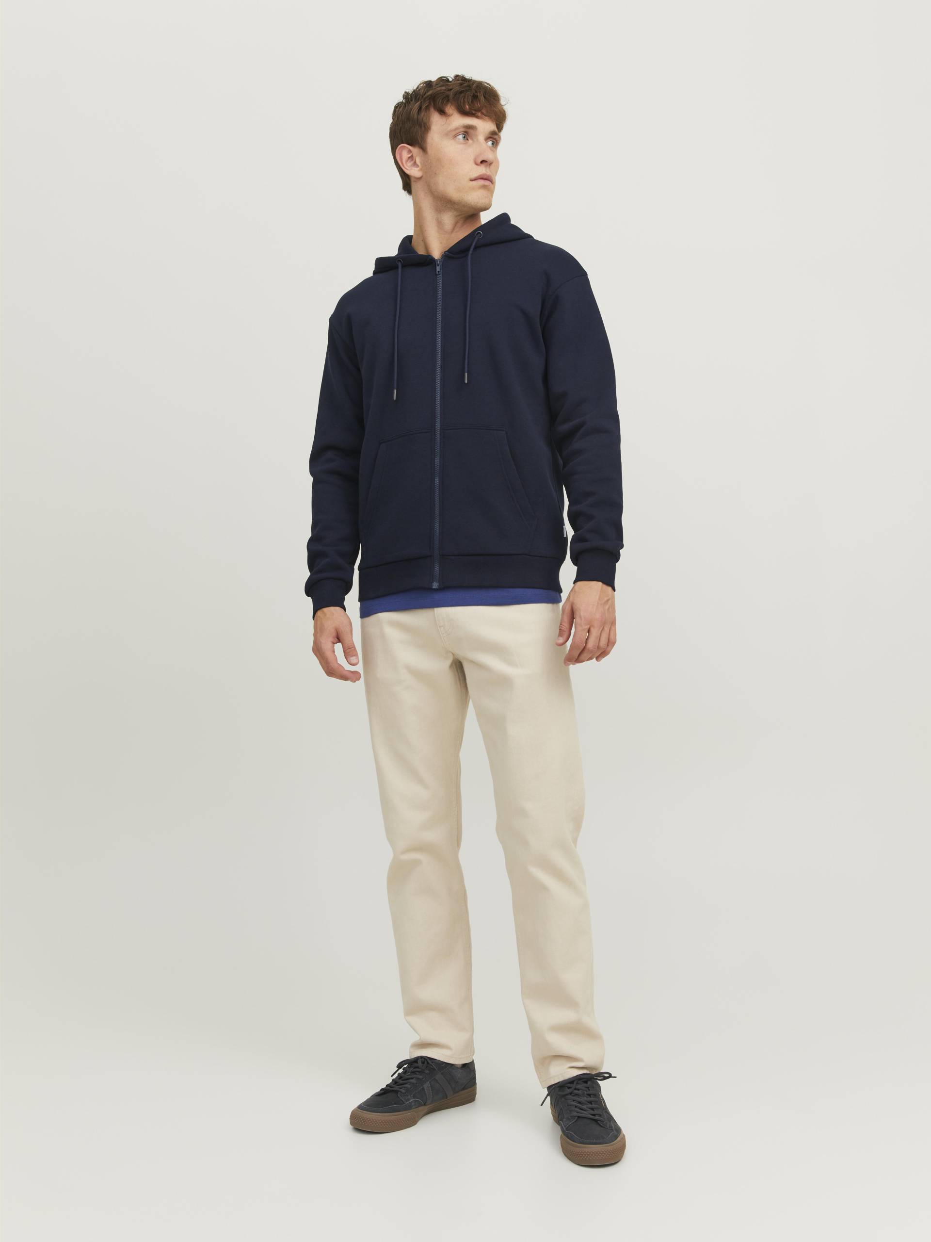 JACK&JONES - JJEBRADLEY SWEAT ZIP HOOD NOOS navy blazer - Gr. - L von JACK&JONES