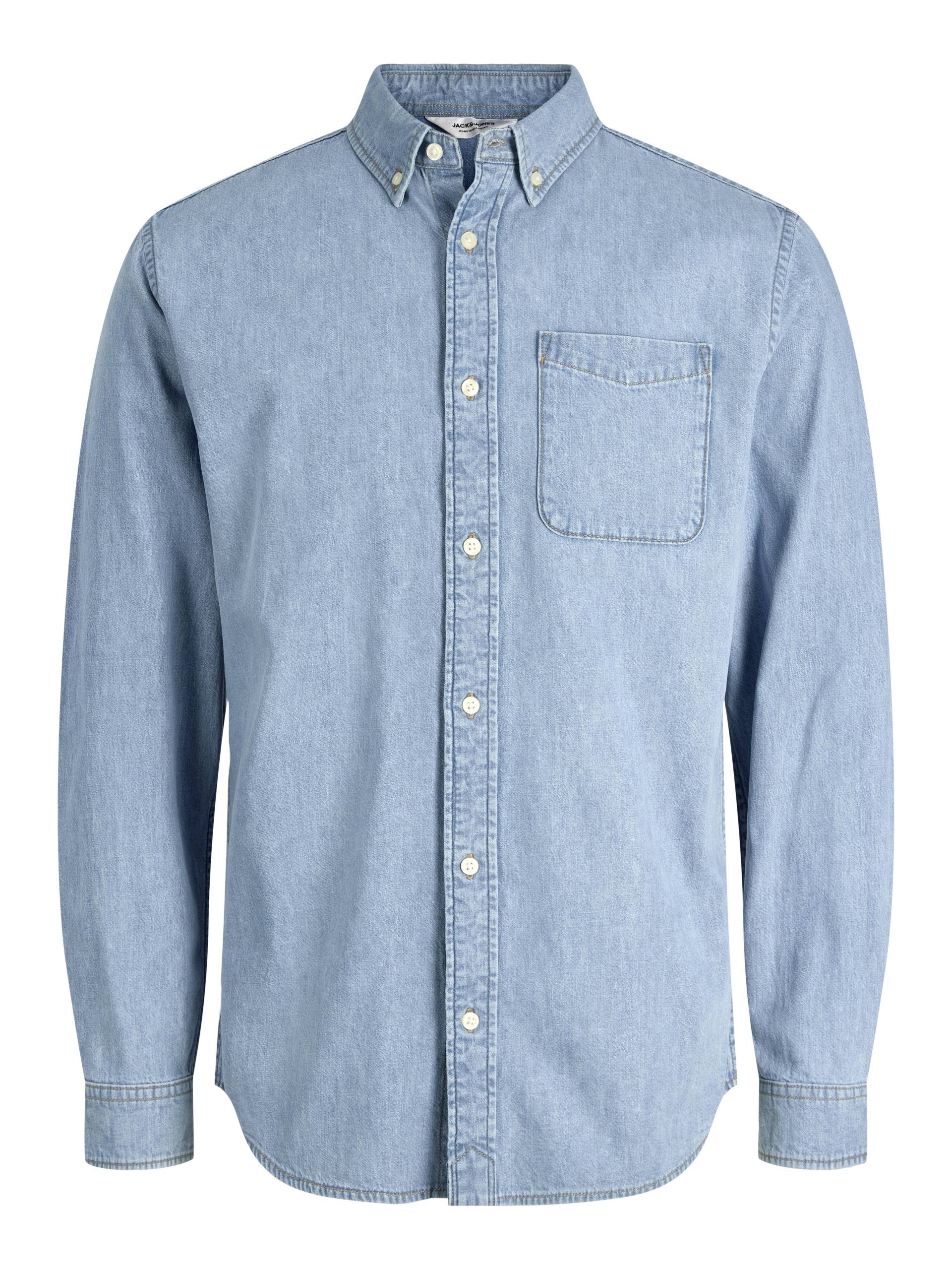 JACK&JONES - JJEBROOK JJOXFORD SHIRT AKM 990 NOOS blue denim - Gr. - M von JACK&JONES