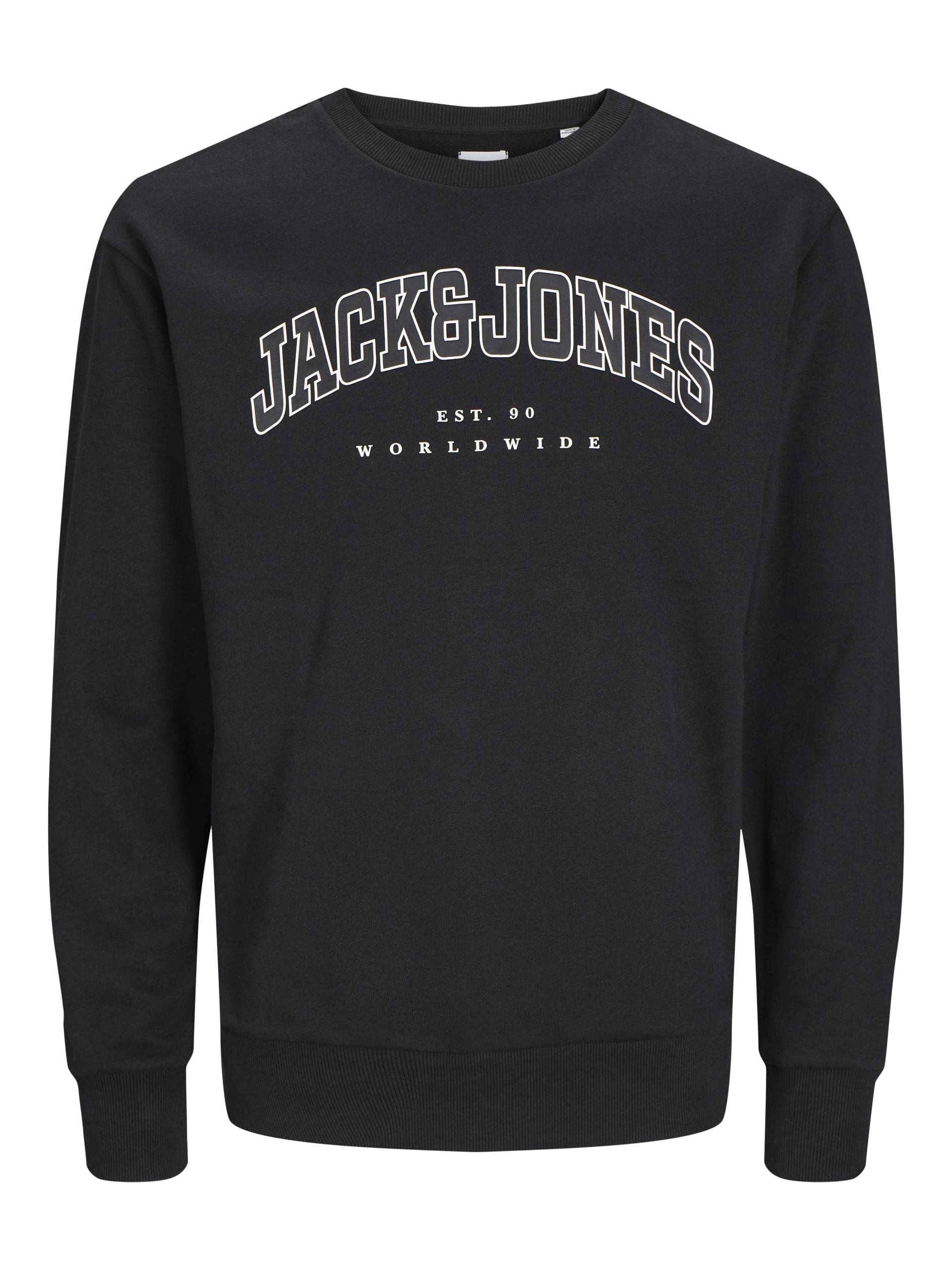 JACK&JONES - JJECALEB VARSITY SWEAT CREW NCK NOOS JNR black - Gr. - 140 von JACK&JONES