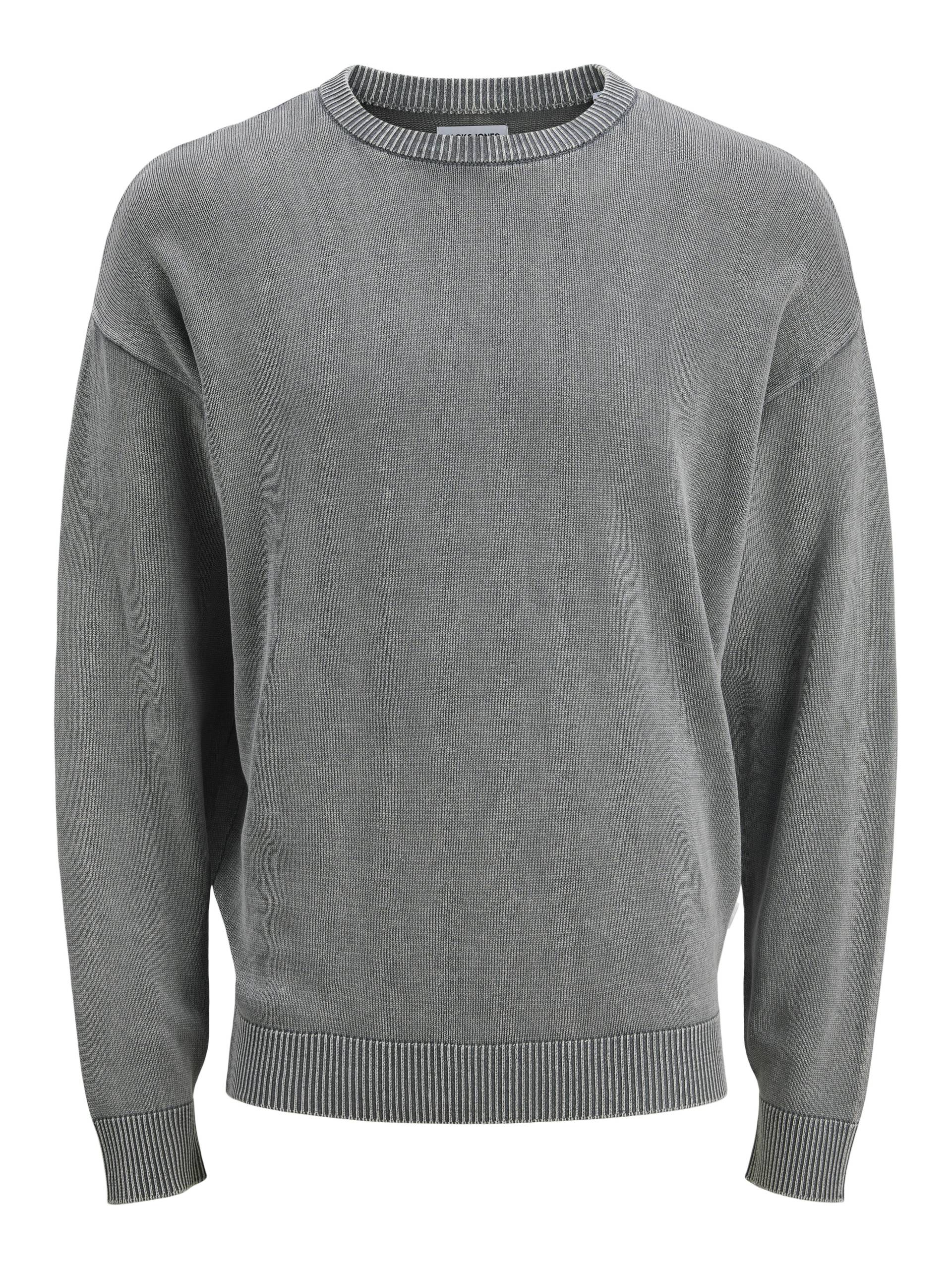 JACK&JONES - JJECHARGE FADED KNIT CREW NECK JNR castlerock - Gr. - 164 von JACK&JONES