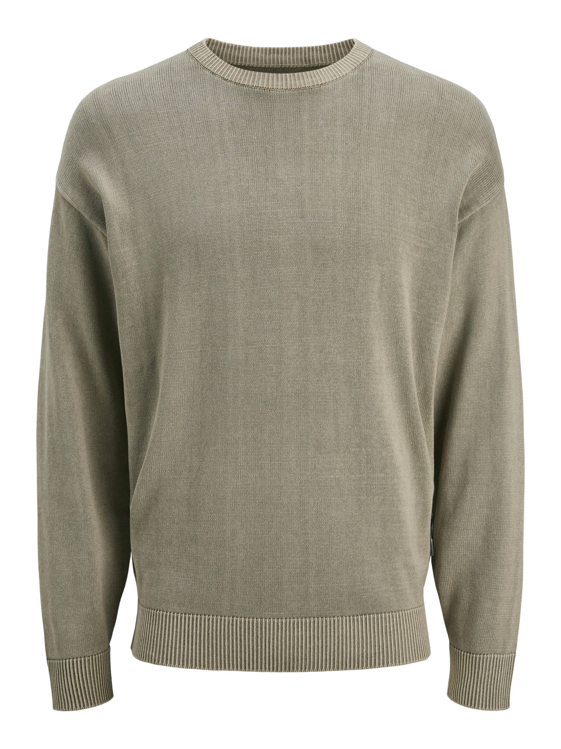 JACK&JONES - JJECHARGE FADED KNIT CREW NECK SN silver sage - Gr. - S von JACK&JONES
