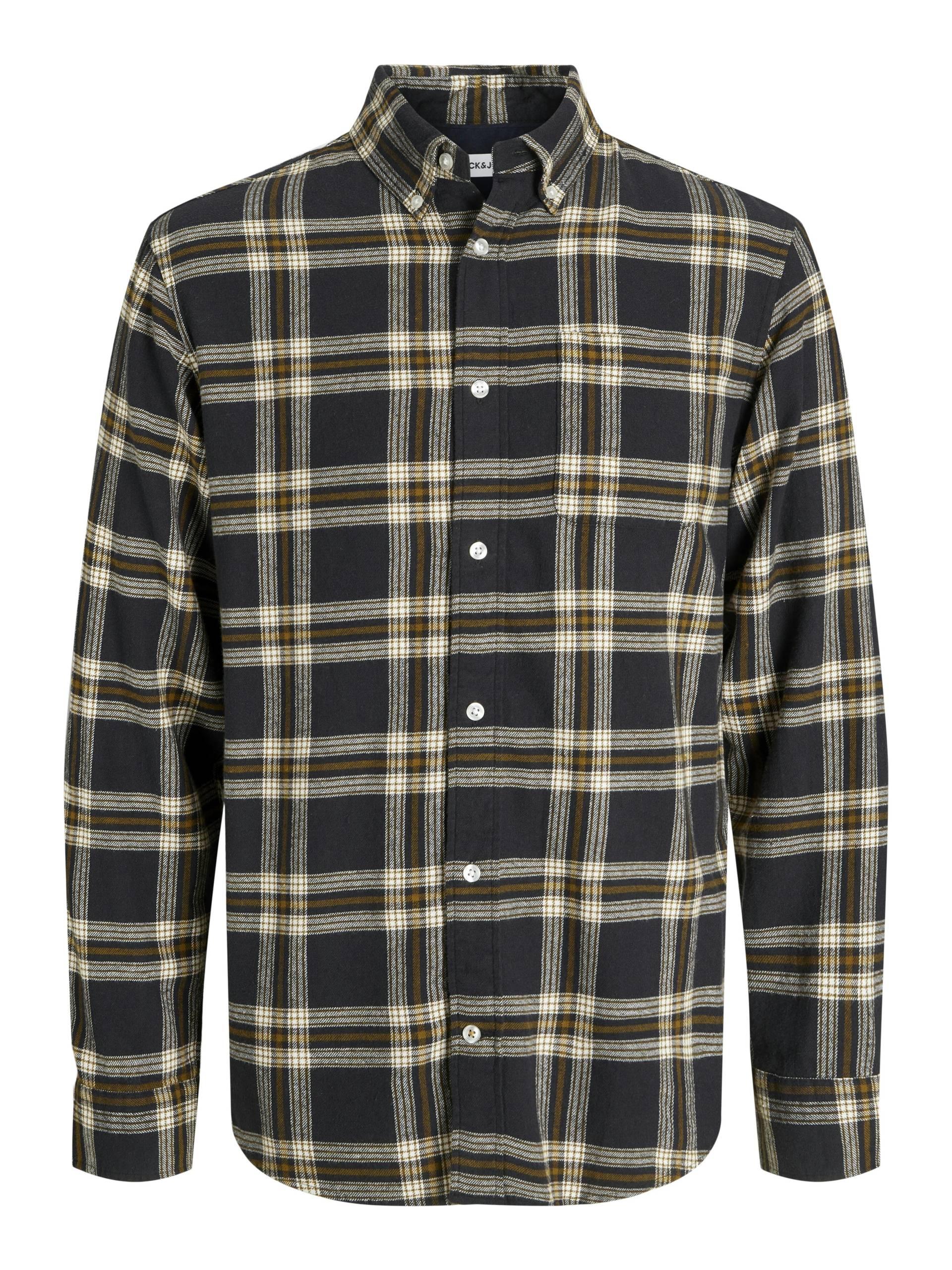 JACK&JONES - JJECLASSIC FLANNEL CHECK SHIRT LS SN black - Gr. - XS von JACK&JONES