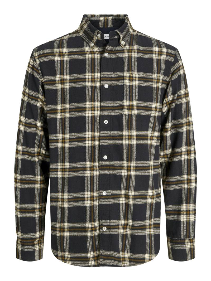 JACK&JONES - JJECLASSIC FLANNEL CHECK SHIRT LS SN black - Gr. - XS von JACK&JONES