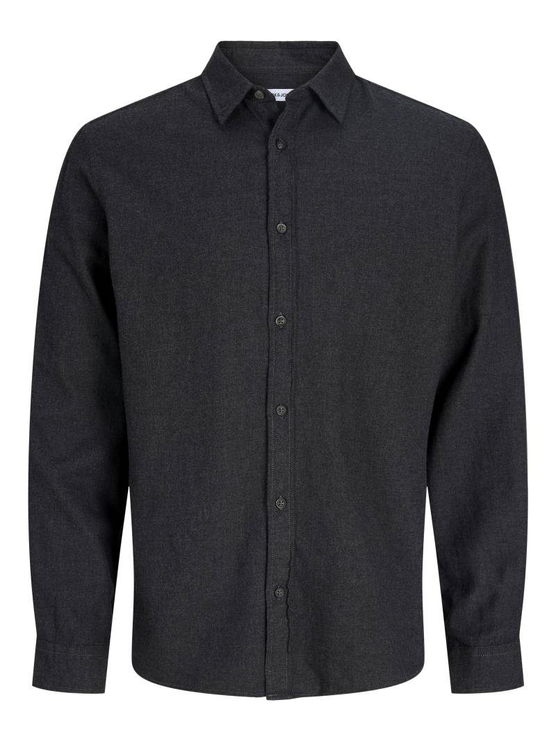 JACK&JONES - JJECLASSIC MELANGE SHIRT L/S NOOS dark grey melange - Gr. - XL von JACK&JONES