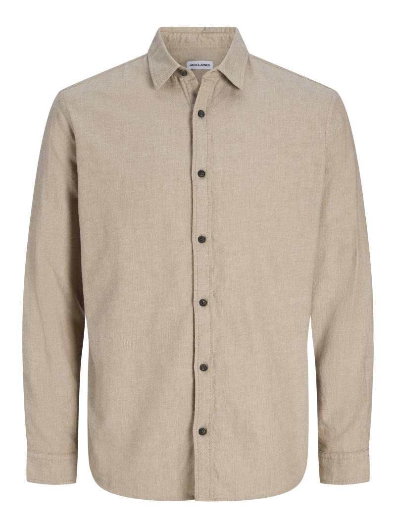 JACK&JONES - JJECLASSIC MELANGE SHIRT L/S NOOS oatmeal - Gr. - XS von JACK&JONES