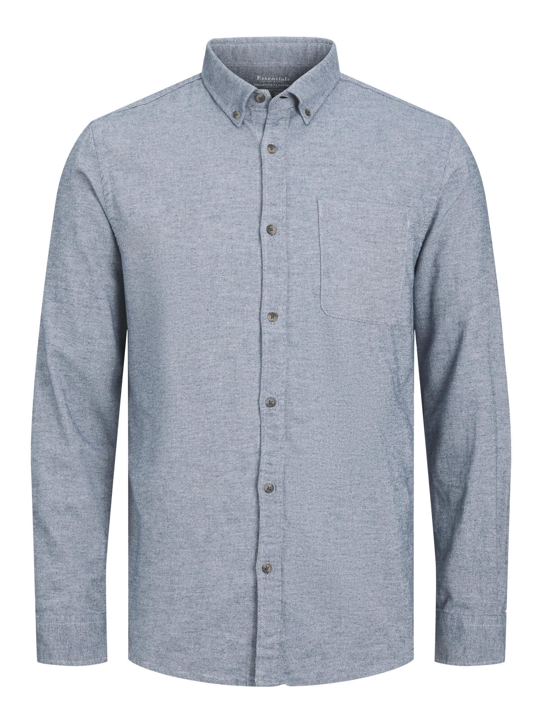 JACK&JONES - JJECLASSIC MELANGE SHIRT LS NOOS faded denim - Gr. - S von JACK&JONES