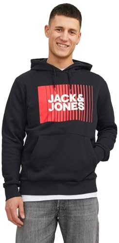 JACK & JONES JJECORP Logo Sweat Hood Play 24 Black, M von JACK & JONES
