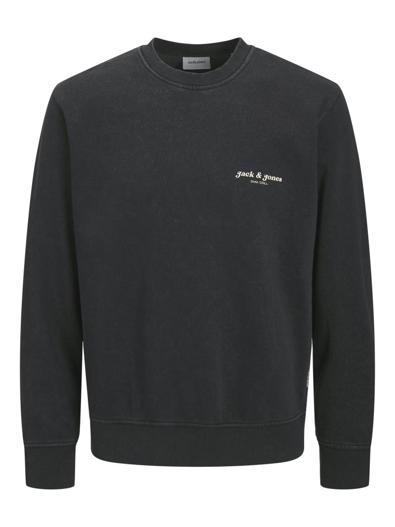 JACK&JONES - JJEDOVER PRINT SWEAT CREW NECK black - Gr. - XXL von JACK&JONES