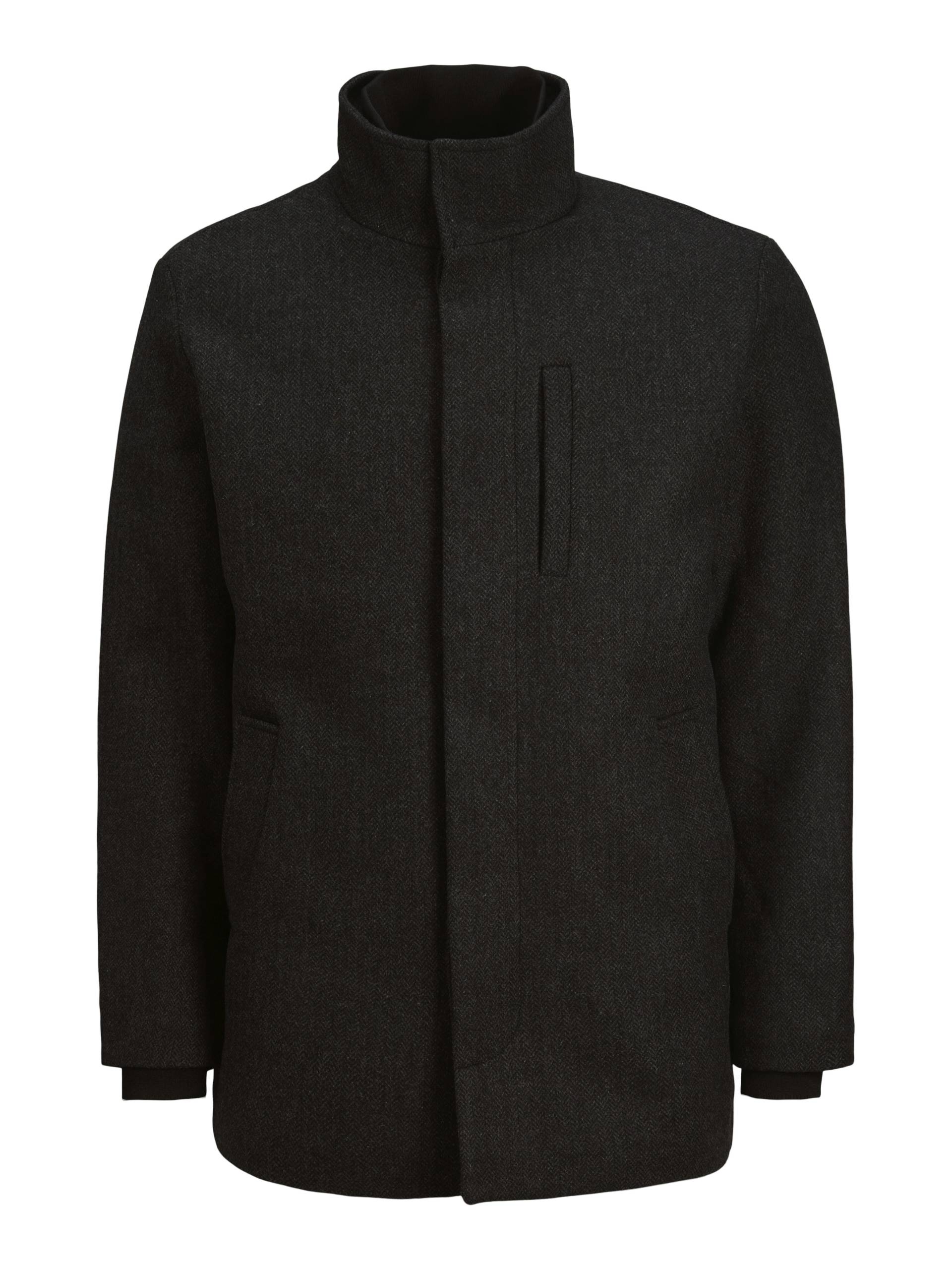 JACK&JONES - JJEDUNHAM WOOL JACKET SN dark grey melange - Gr. - L von JACK&JONES
