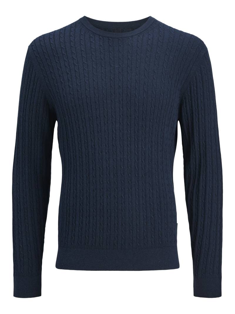 JACK&JONES - JJEEMIL KNIT CABLE CREW NECK NOOS navy blazer - Gr. - L von JACK&JONES