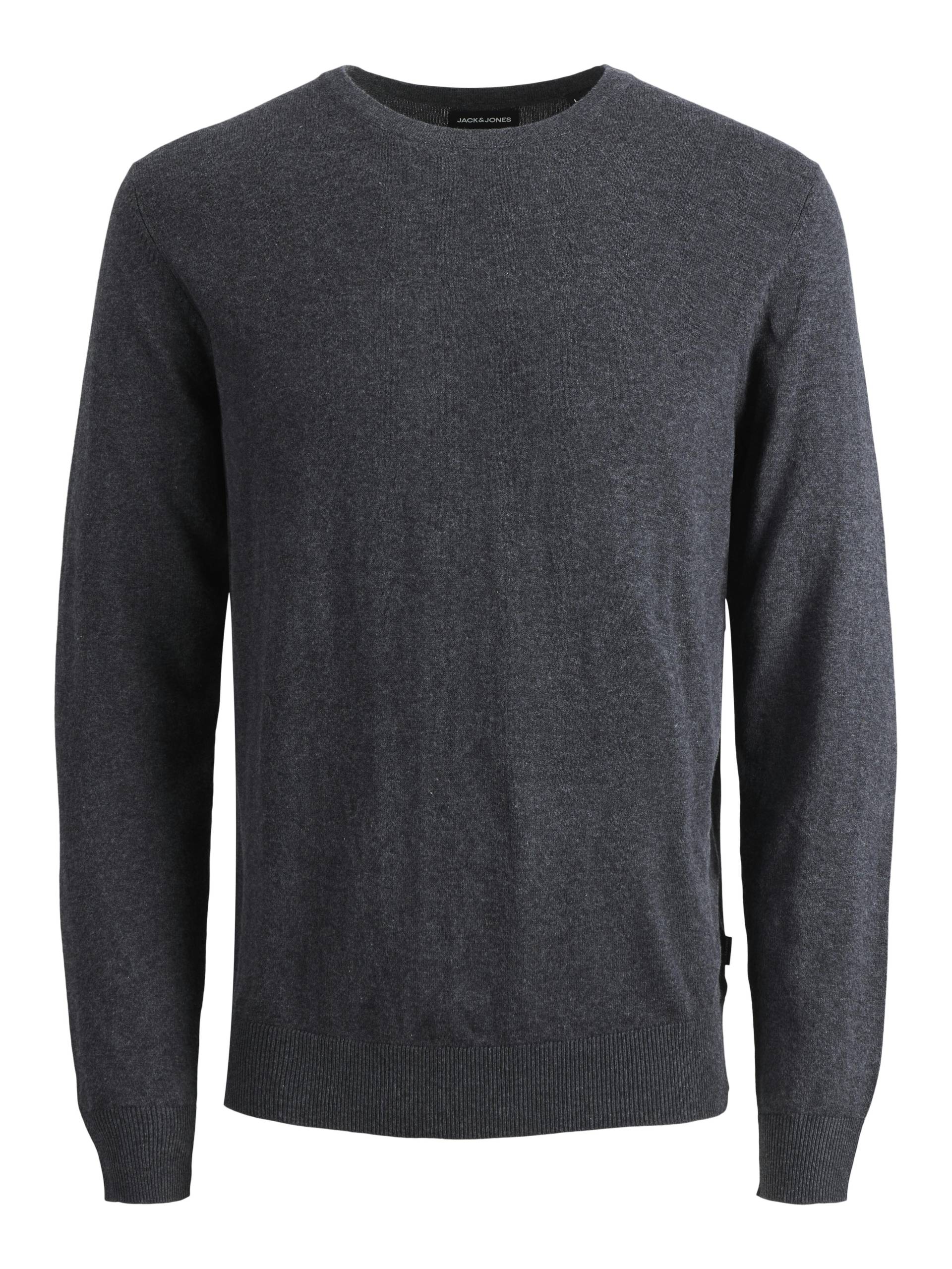 JACK&JONES - JJEEMIL KNIT CREW NECK NOOS dark grey melange - Gr. - XS von JACK&JONES
