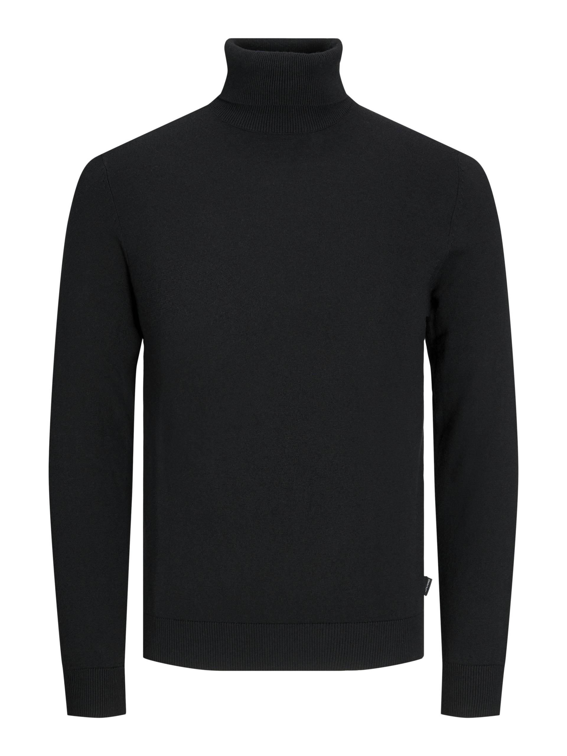 JACK&JONES - JJEEMIL KNIT ROLL NECK NOOS black - Gr. - L von JACK&JONES
