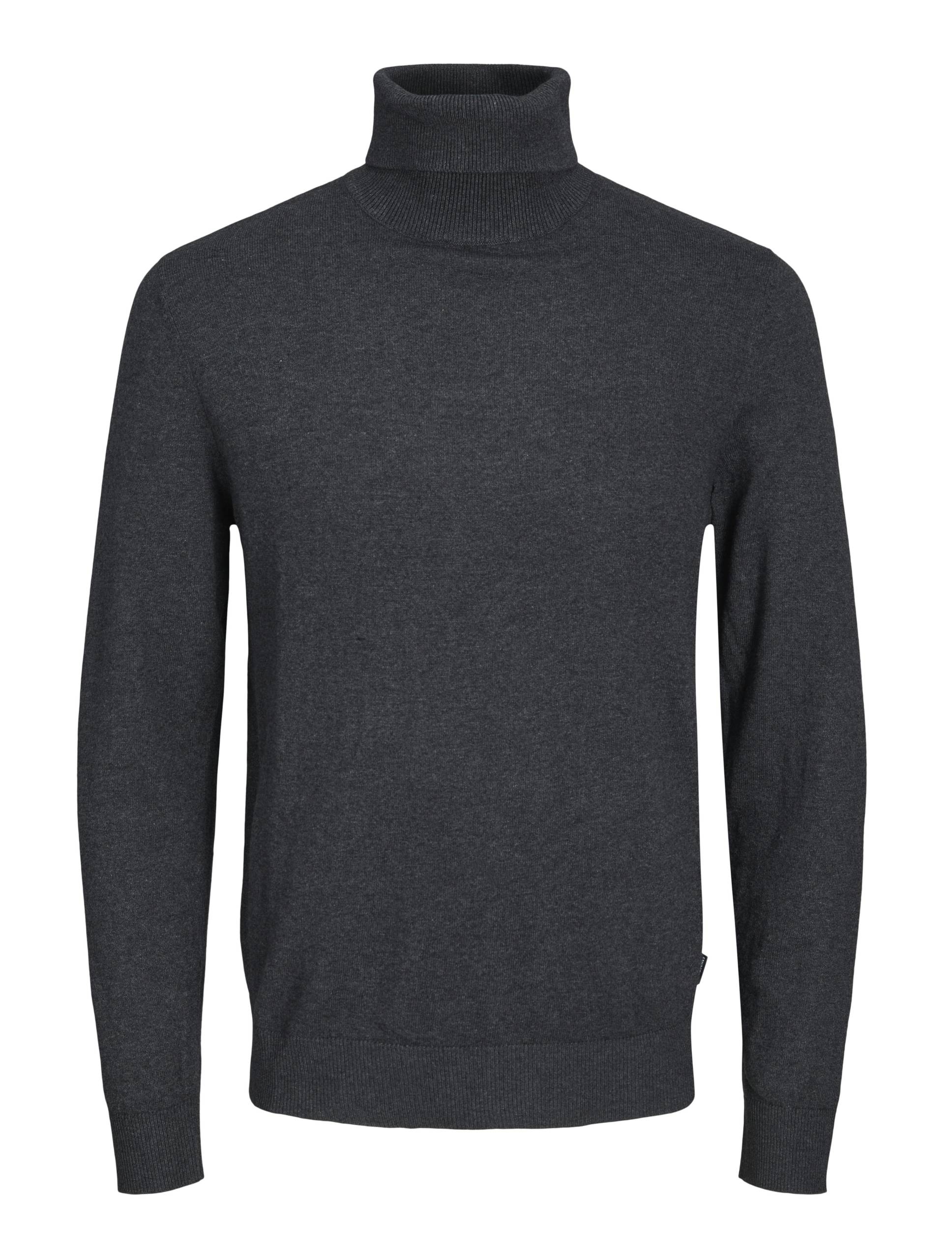 JACK&JONES - JJEEMIL KNIT ROLL NECK NOOS dark grey melange - Gr. - L von JACK&JONES