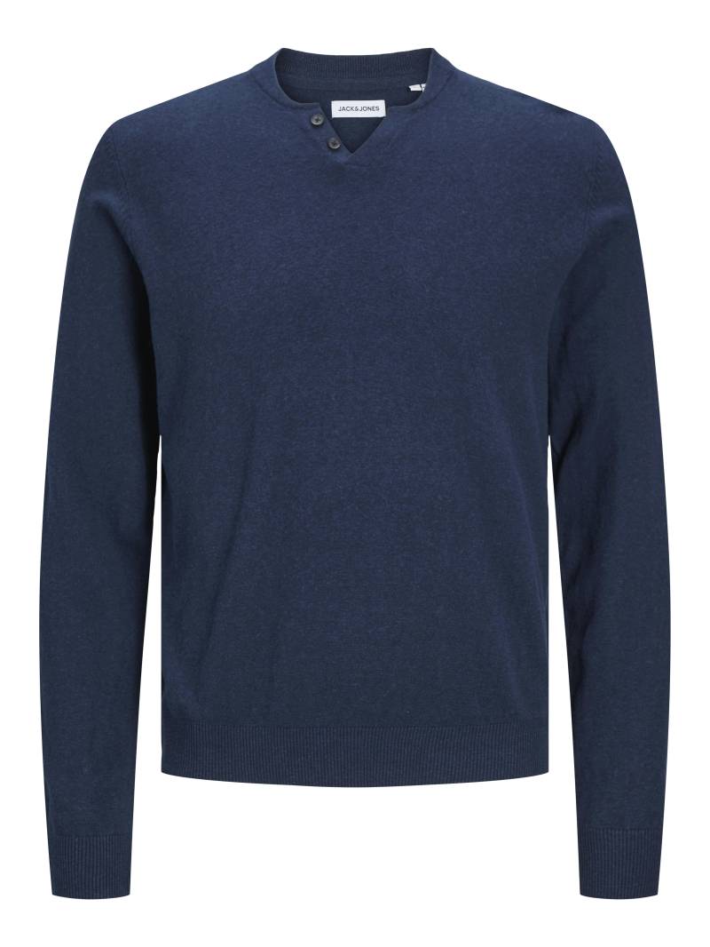 JACK&JONES - JJEEMIL KNIT SPLIT NECK navy blazer - Gr. - XXL von JACK&JONES