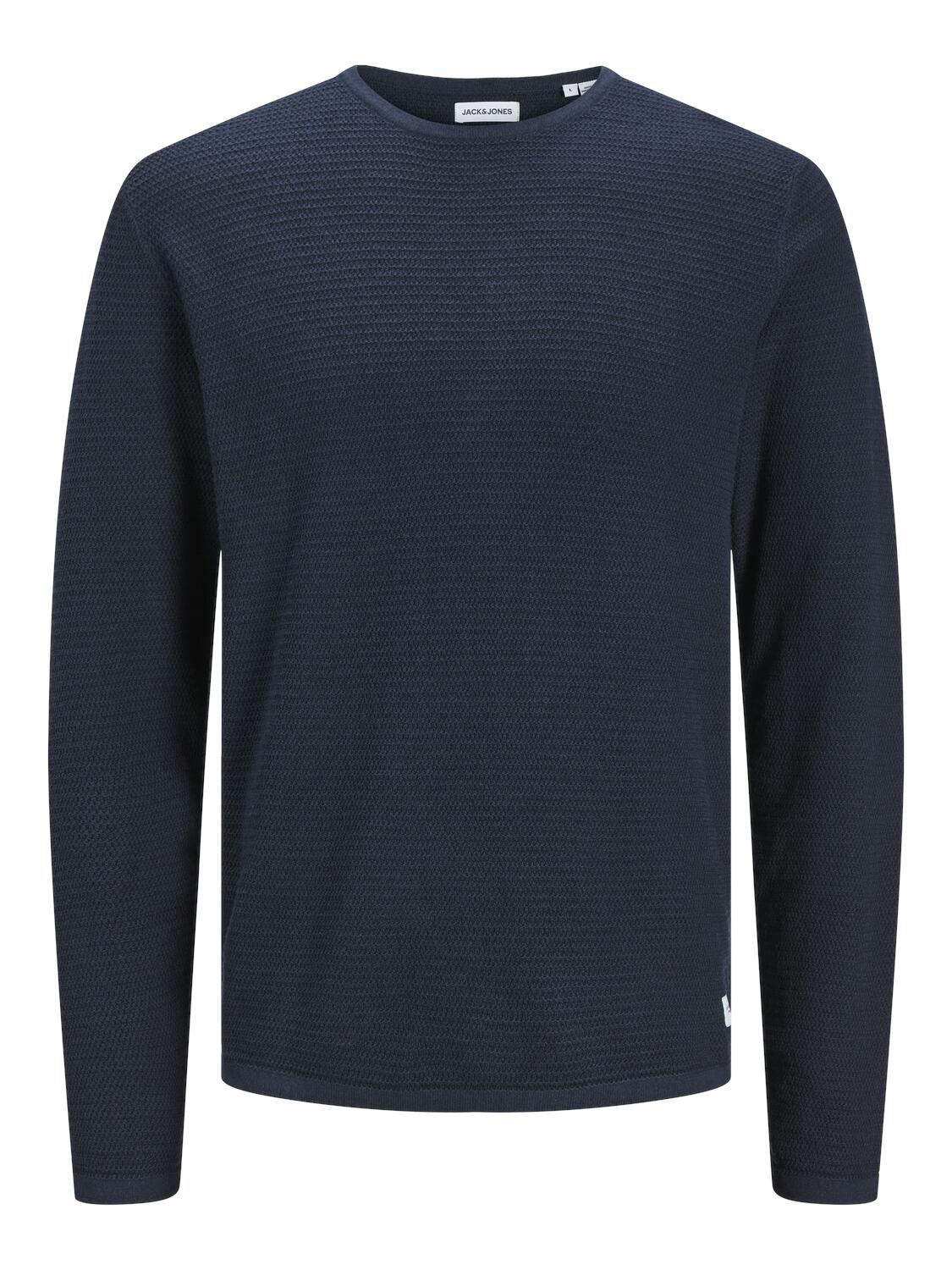 JACK&JONES - JJEGREG KNIT CREW NECK SN navy blazer - Gr. - L von JACK&JONES