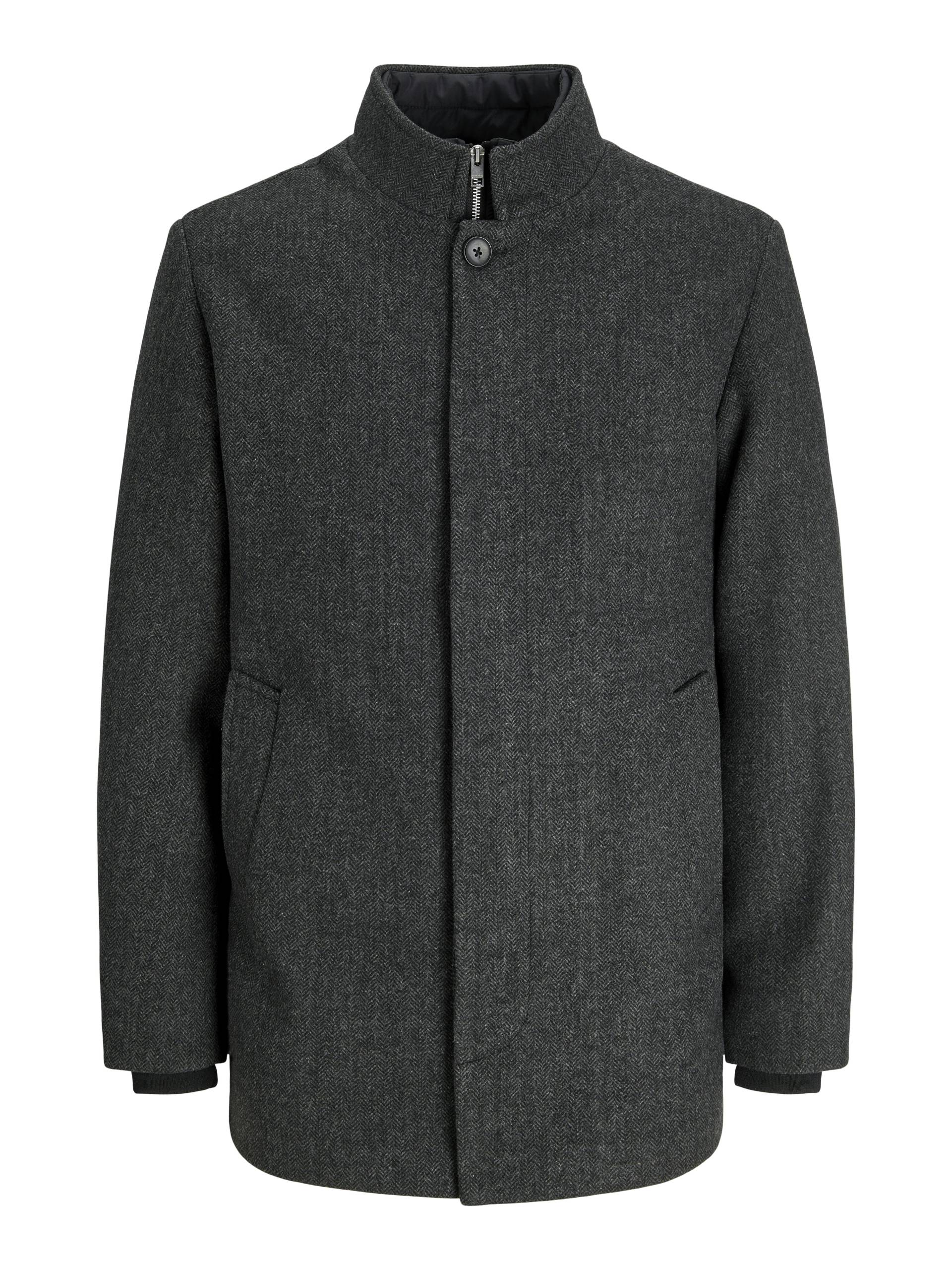 JACK&JONES - JJEHARRISON WOOL BLEND JACKET SN dark grey melange - Gr. - XXL von JACK&JONES