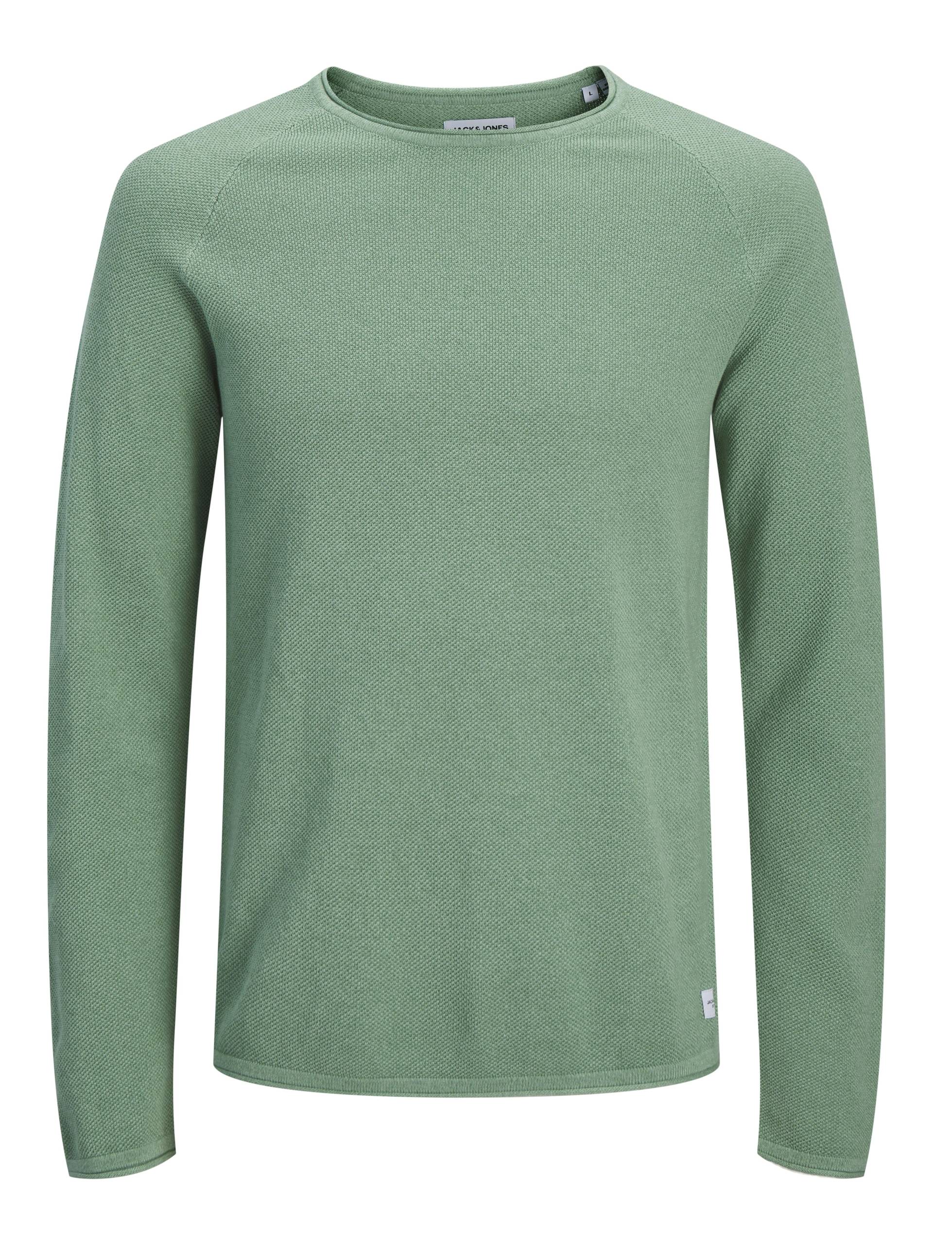 JACK&JONES - JJEHILL KNIT CREW NECK NOOS granite green - Gr. - M von JACK&JONES