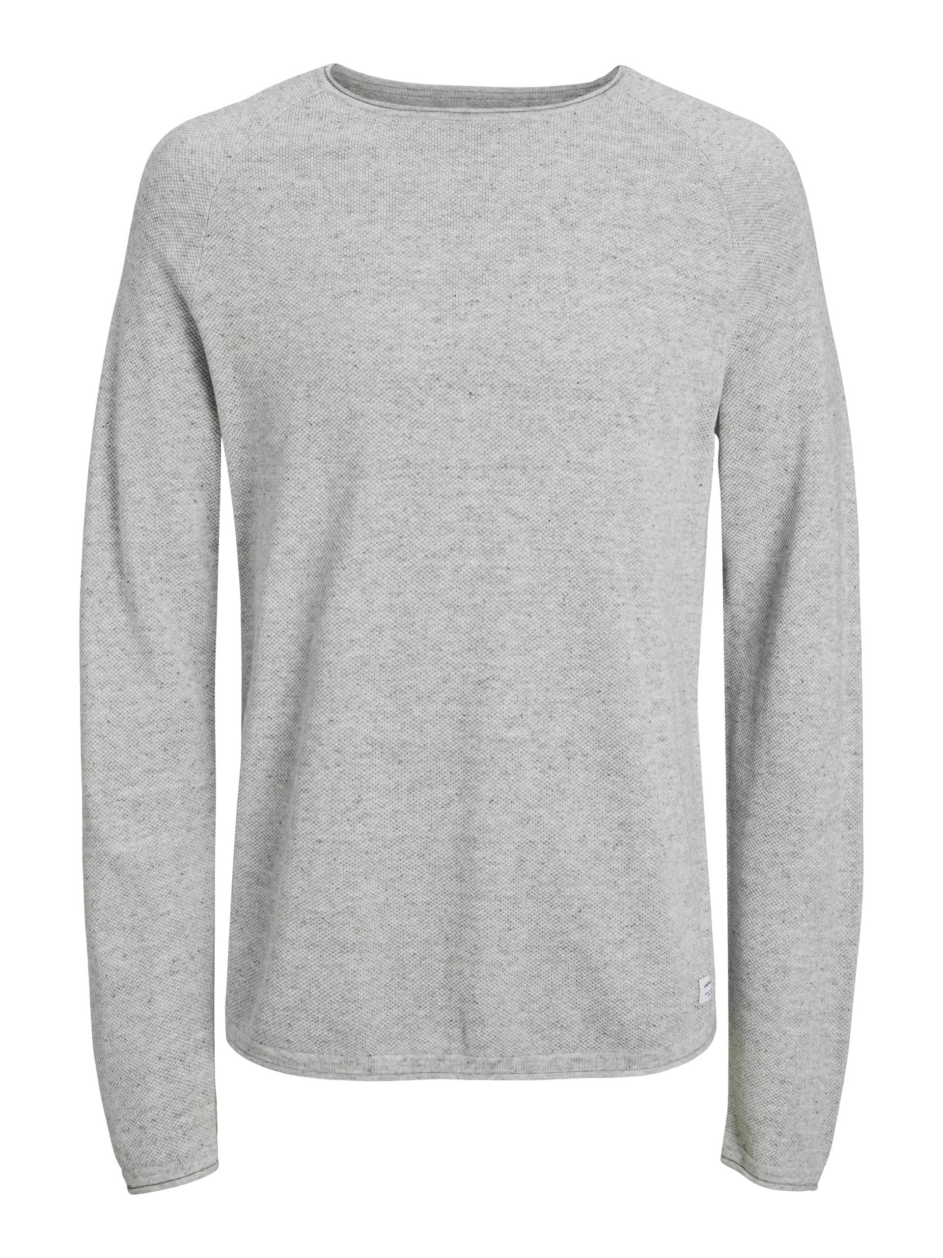 JACK&JONES - JJEHILL KNIT CREW NECK NOOS light grey melange - Gr. - XXL von JACK&JONES