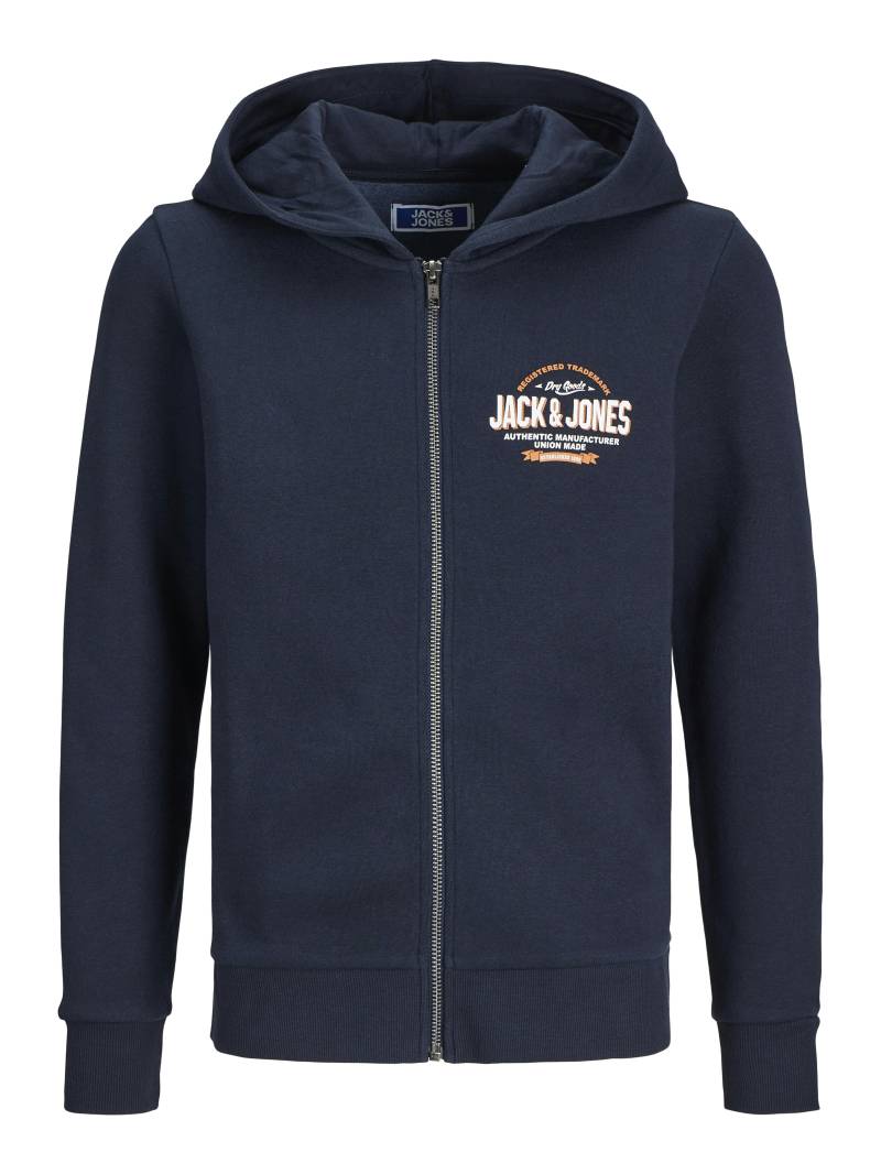 JACK&JONES - JJELOGO SWT ZIP HOOD 2COL 24/25 NOOS MNI navy blazer - Gr. - 122 von JACK&JONES