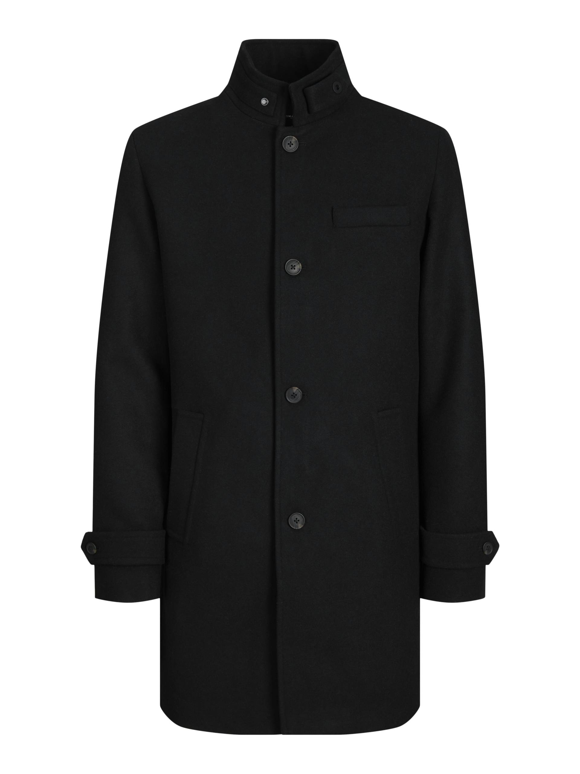 JACK&JONES - JJEMELTON WOOL BLEND COAT SN black - Gr. - M von JACK&JONES