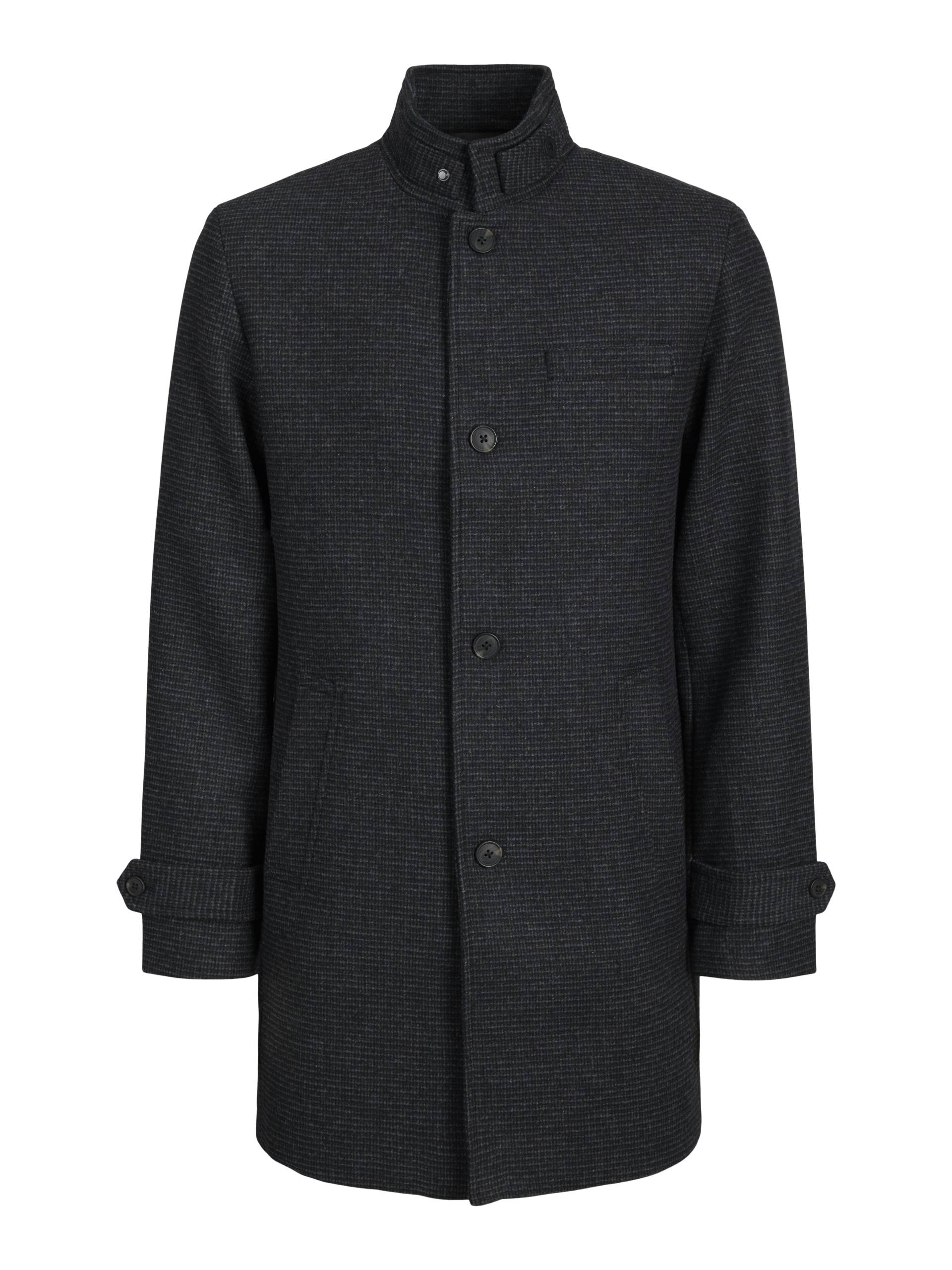 JACK&JONES - JJEMELTON WOOL BLEND COAT SN dark grey melange - Gr. - S von JACK&JONES