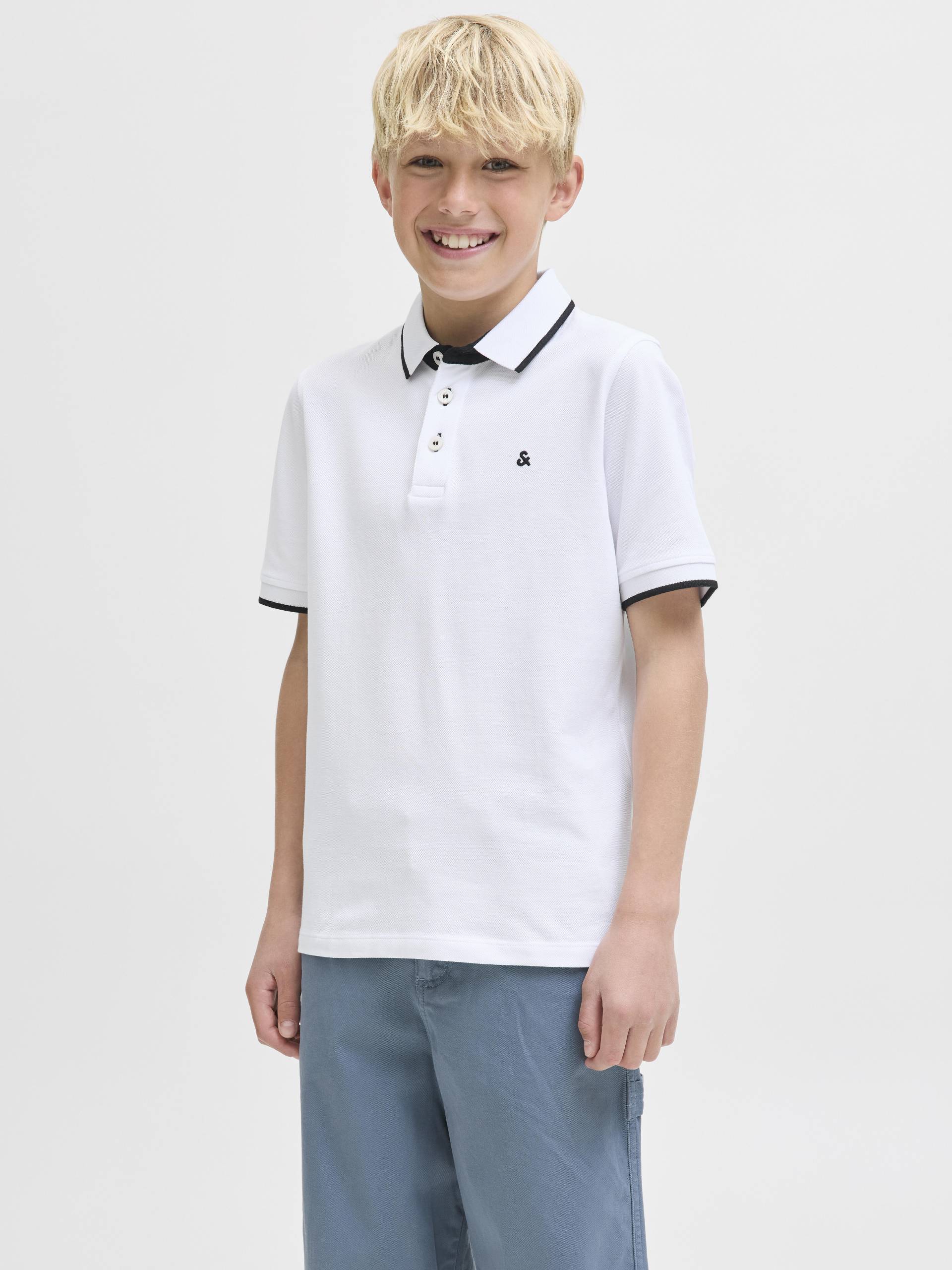 JACK&JONES - JJEPAULOS POLO SS NOOS JNR white - Gr. - 152 von JACK&JONES