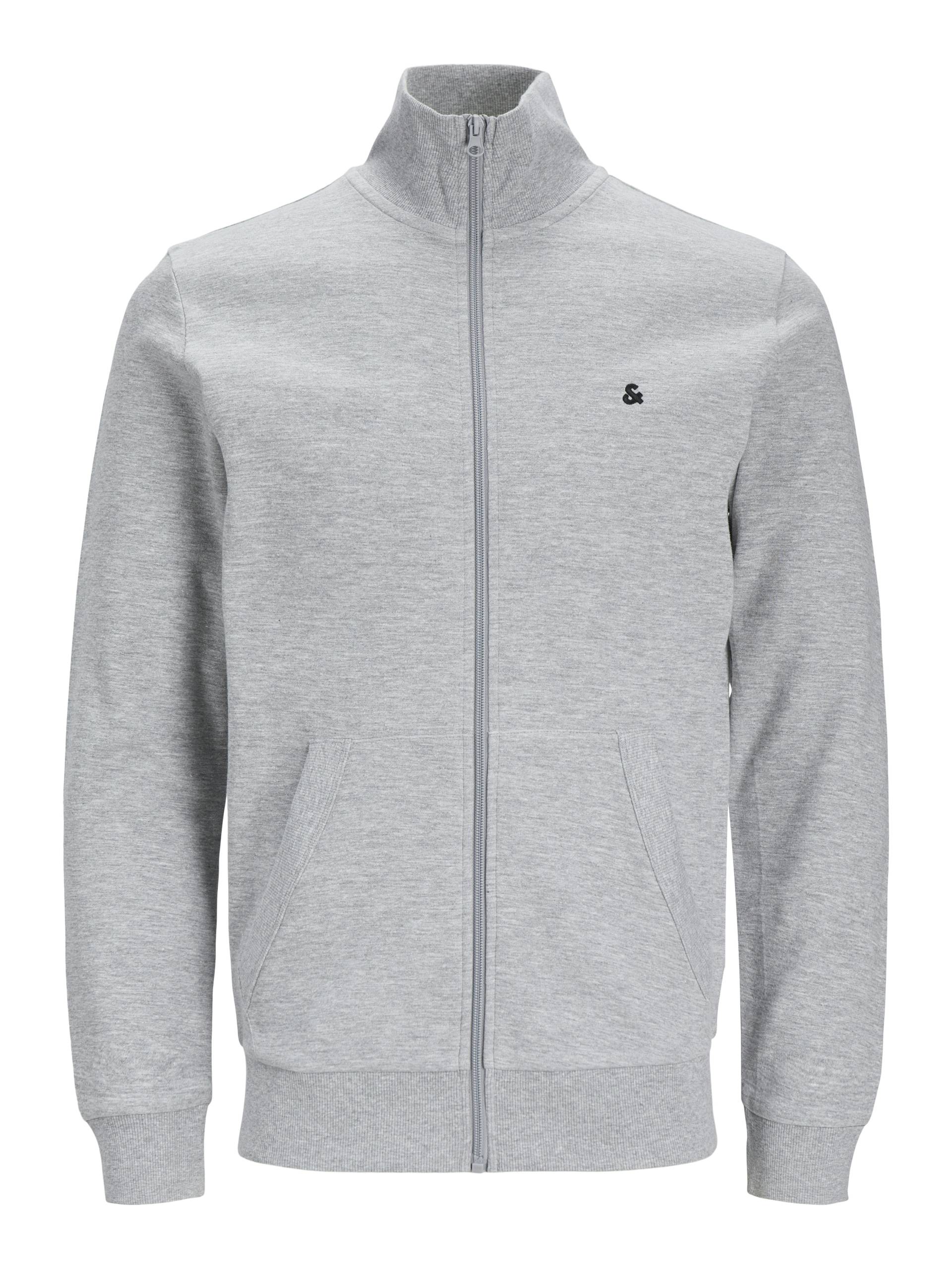 JACK&JONES - JJEPAULOS SWEAT ZIP NOOS light grey melange - Gr. - M von JACK&JONES