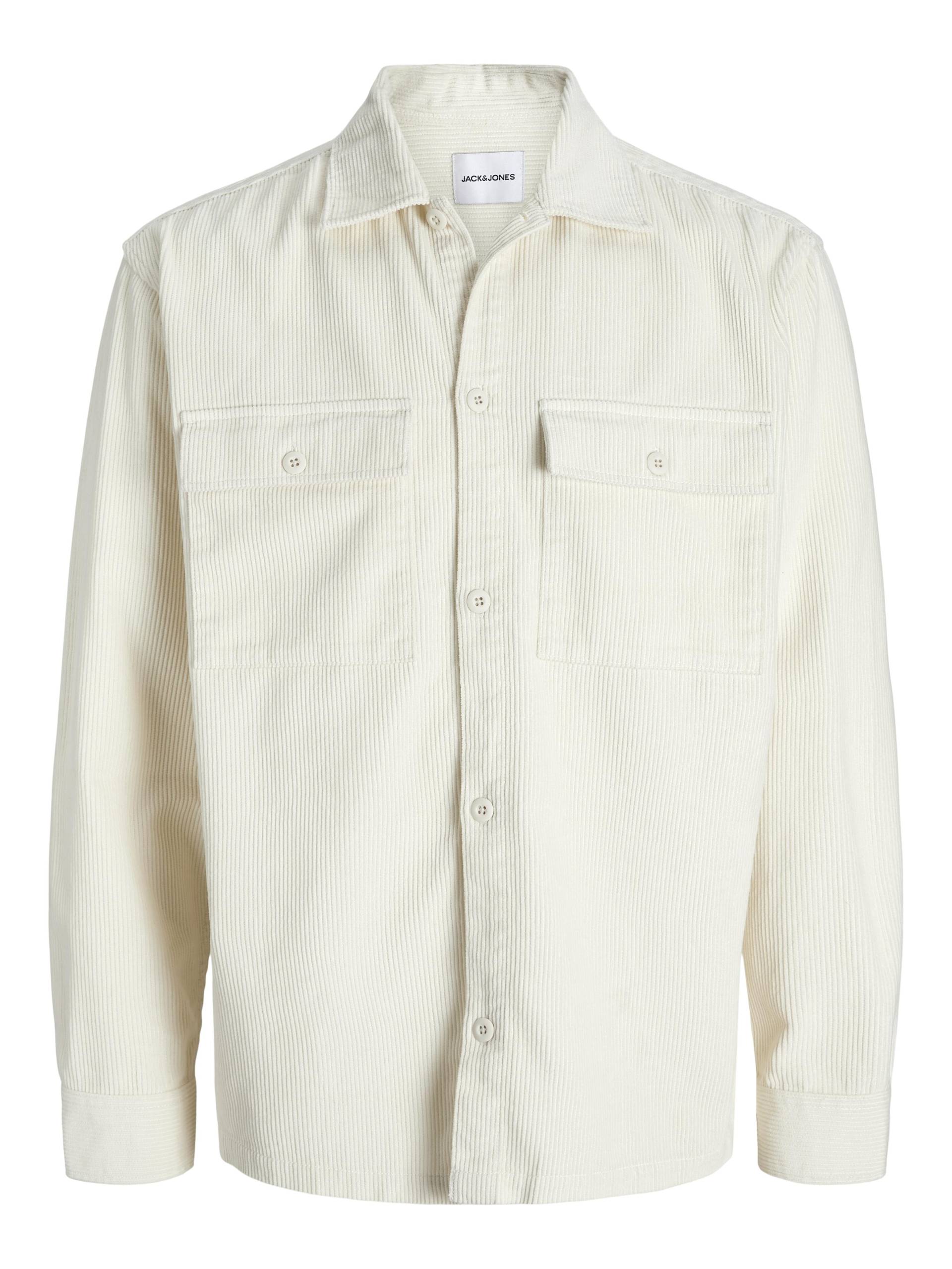 JACK&JONES - JJEPERFECT CORDUROY OVERSHIRT LS SN antique white - Gr. - M von JACK&JONES