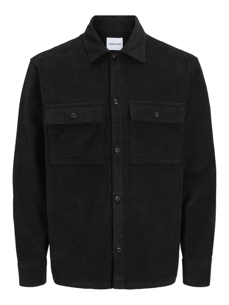 JACK&JONES - JJEPERFECT CORDUROY OVERSHIRT LS SN black - Gr. - M von JACK&JONES