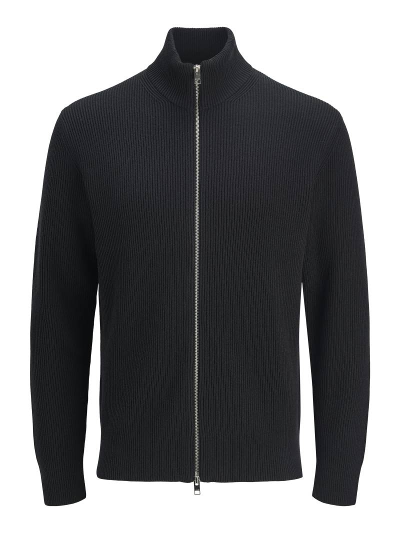 JACK&JONES - JJEPERFECT KNIT ZIP CARDIGAN SN black - Gr. - L von JACK&JONES