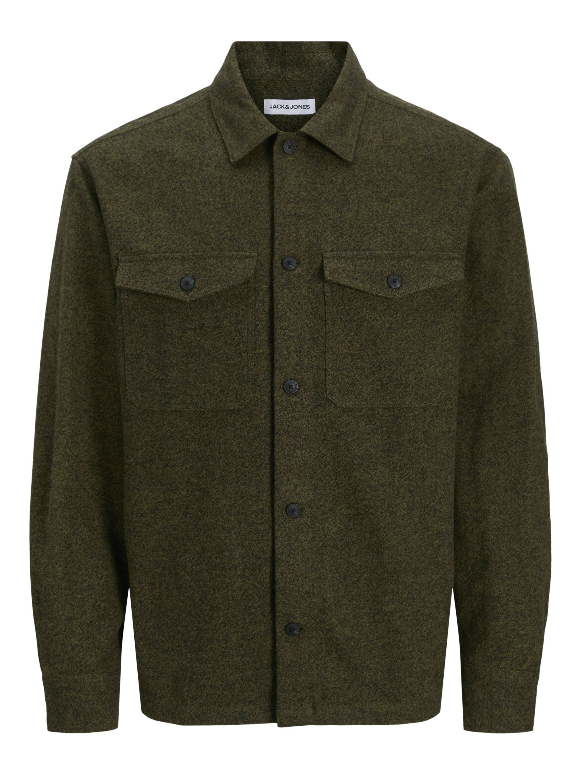 JACK&JONES - JJEPERFECT MELANGE OVERSHIRT LS SN rosin - Gr. - L von JACK&JONES