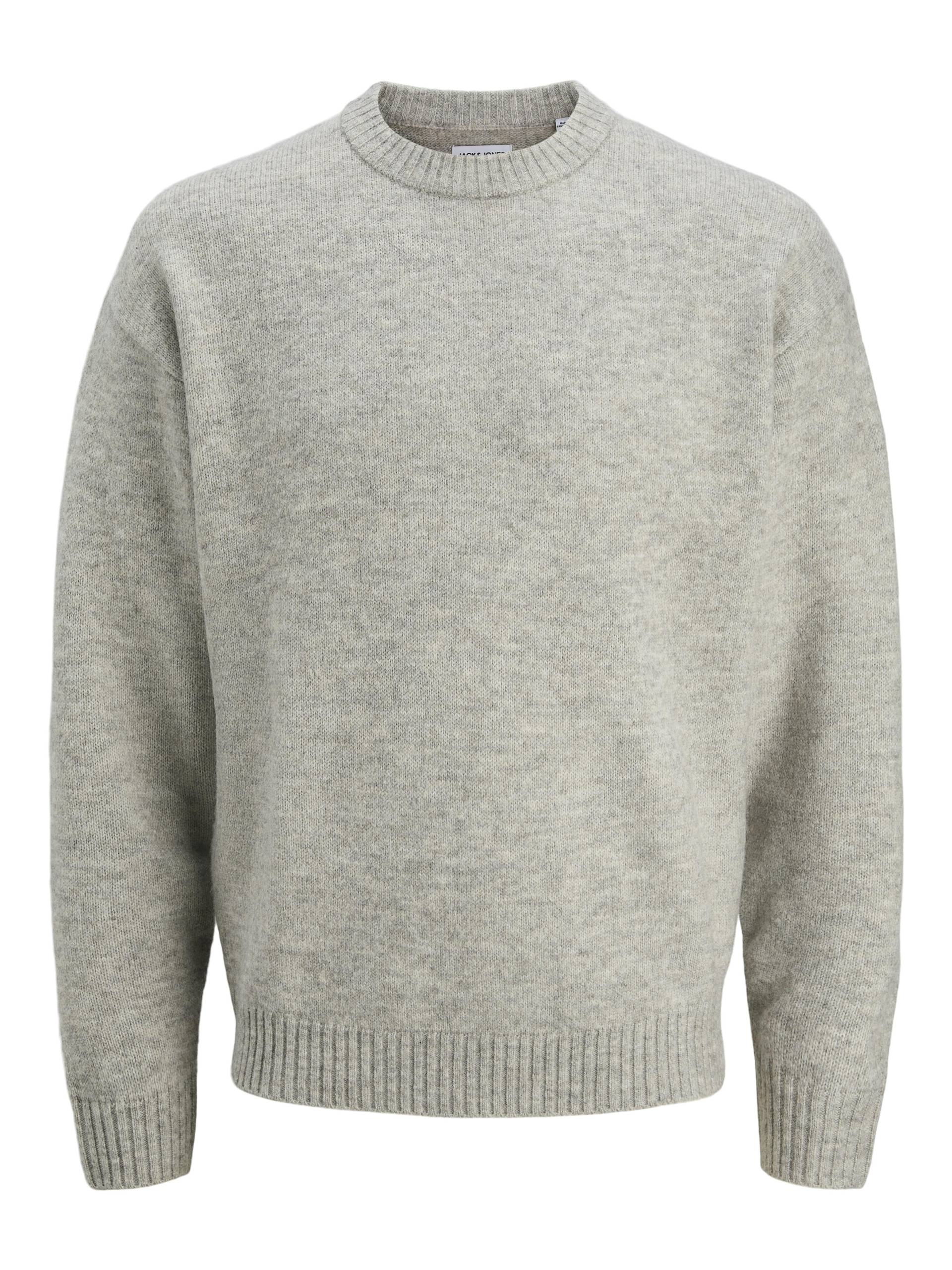 JACK&JONES - JJESOHO OLLIE KNIT CREW NECK SN light grey melange - Gr. - XXL von JACK&JONES
