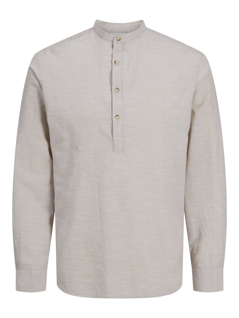JACK&JONES - JJESUMMER HALF PLACKET SHIRT LS SN crockery - Gr. - XL von JACK&JONES