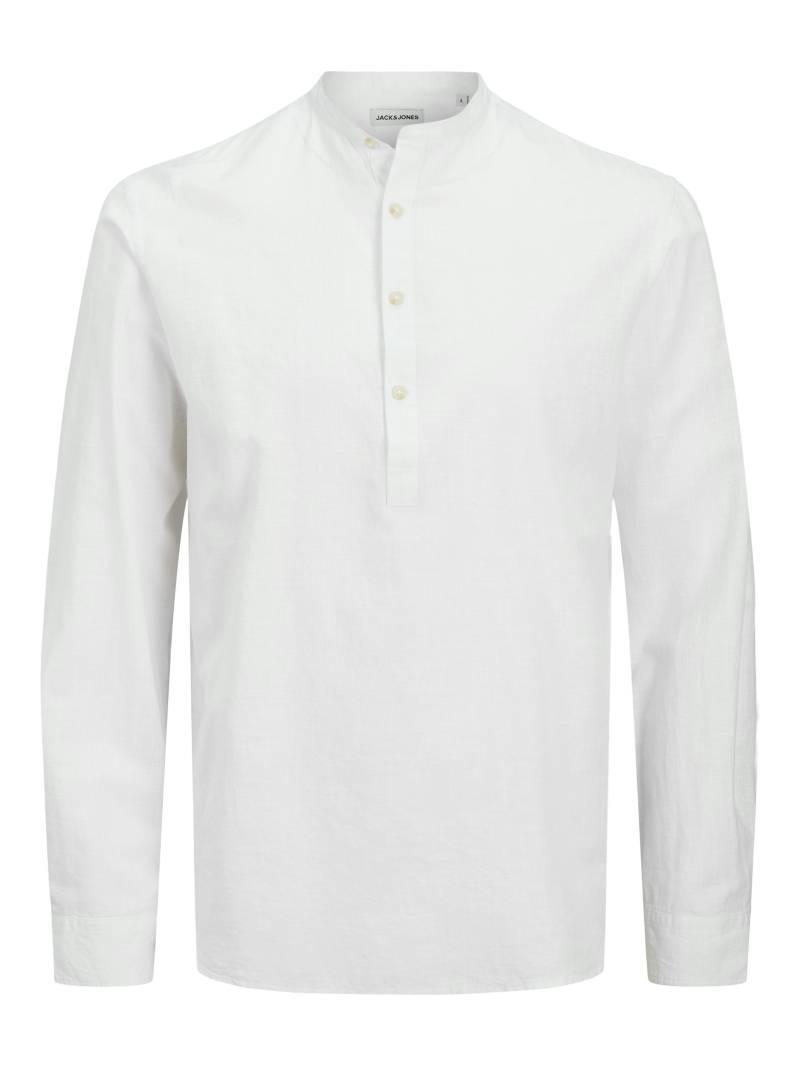 JACK&JONES - JJESUMMER HALF PLACKET SHIRT LS SN white - Gr. - L von JACK&JONES