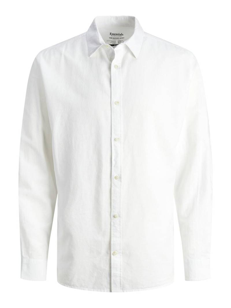 JACK&JONES - JJESUMMER LINEN BLEND SHIRT LS SN white - Gr. - XL von JACK&JONES