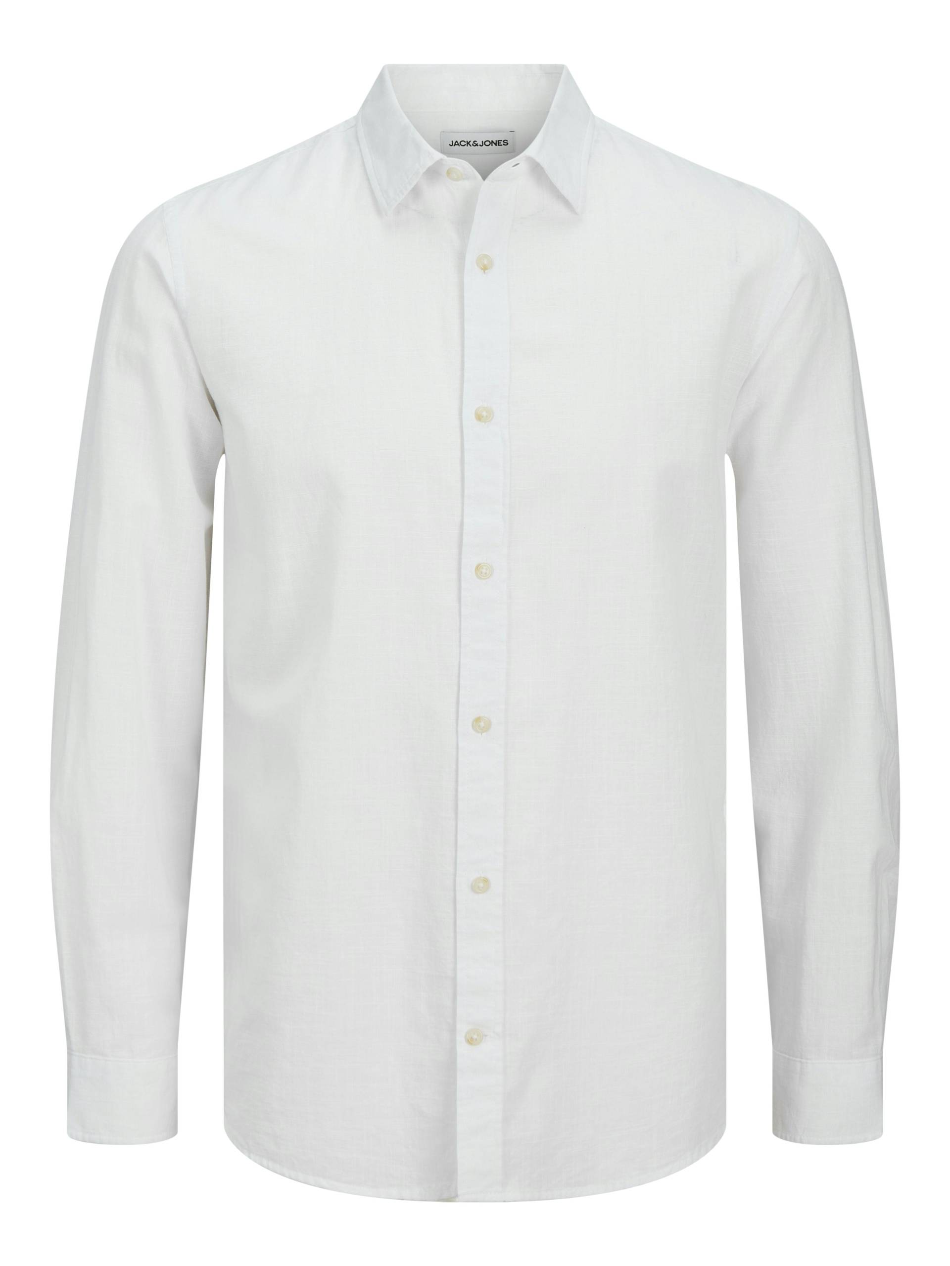 JACK&JONES - JJESUMMER SHIRT LS SN white - Gr. - L von JACK&JONES