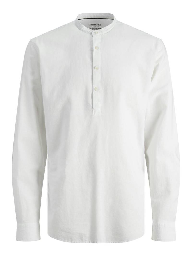 JACK&JONES - JJESUMMER TUNIC LINEN BLEND SHIRT LS SN white - Gr. - L von JACK&JONES
